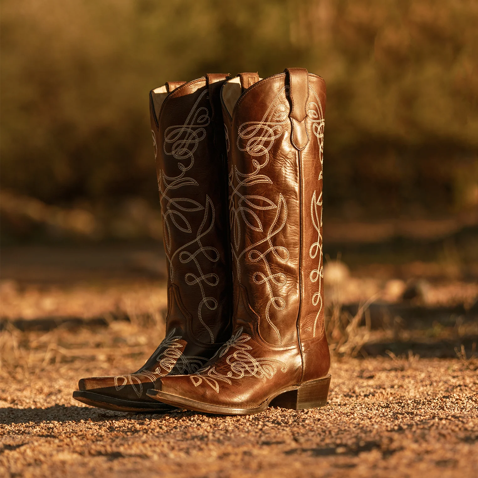 Adeline Burnished Brown Back Zip Cowboy Boot - Image 3