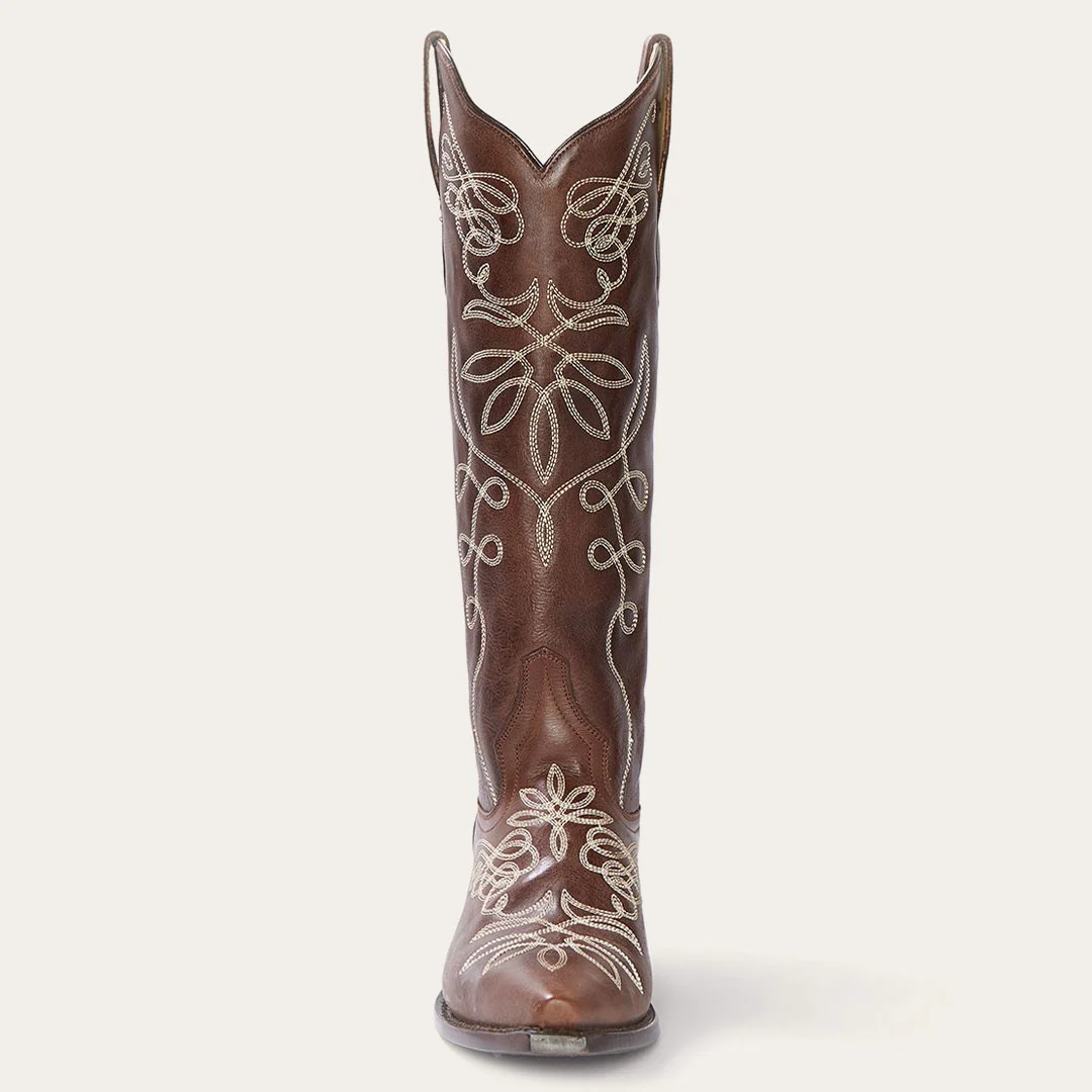 Adeline Burnished Brown Back Zip Cowboy Boot - Image 5