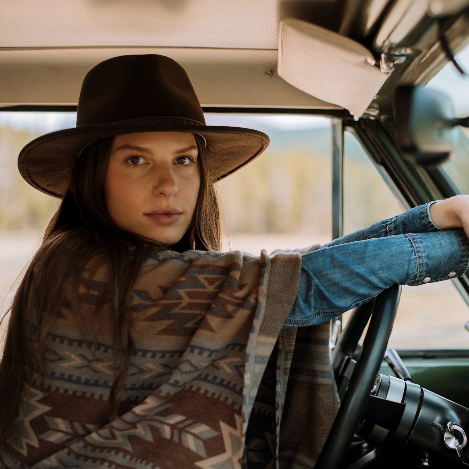 Aztec Print Sweater Poncho - Image 2