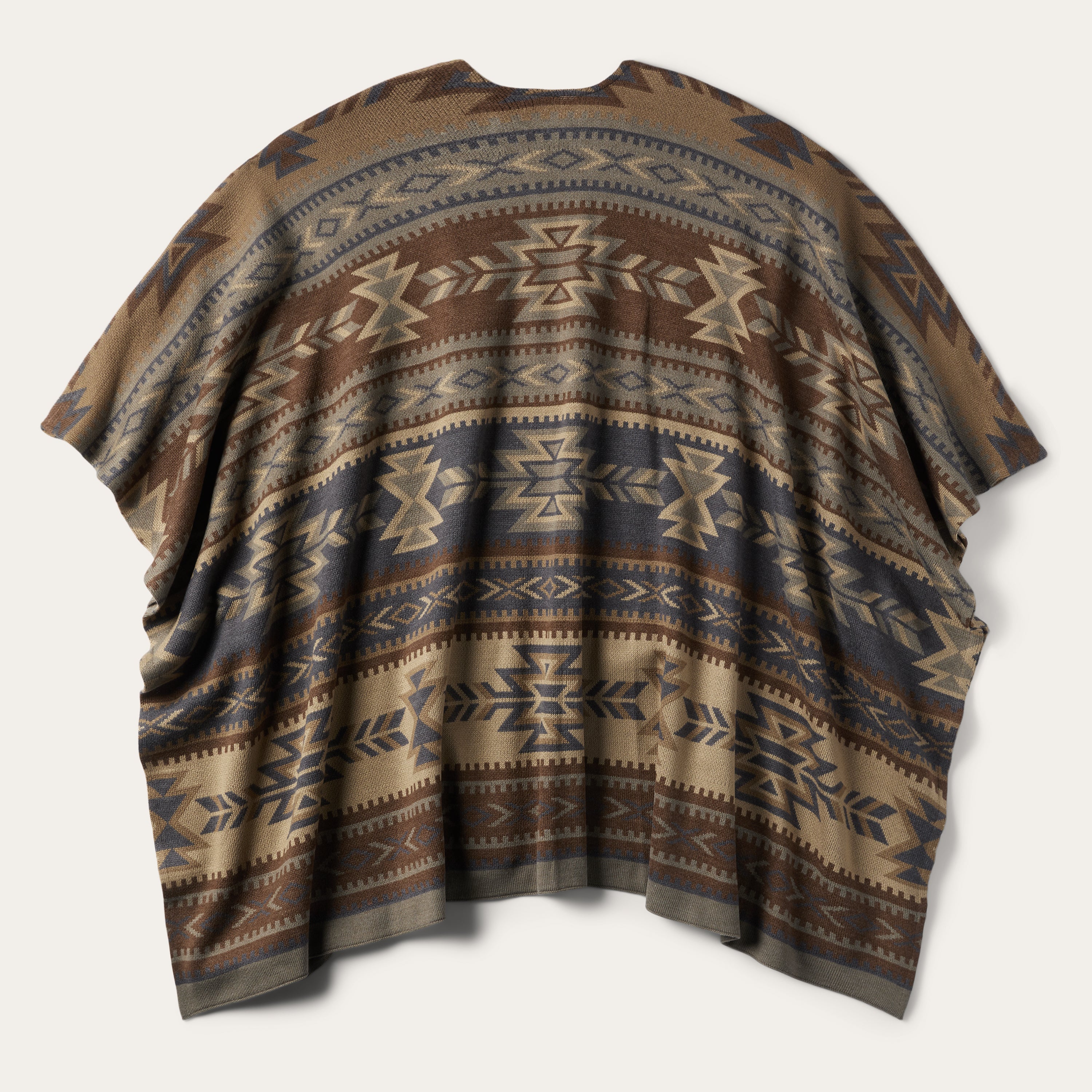 Aztec Print Sweater Poncho - Image 5