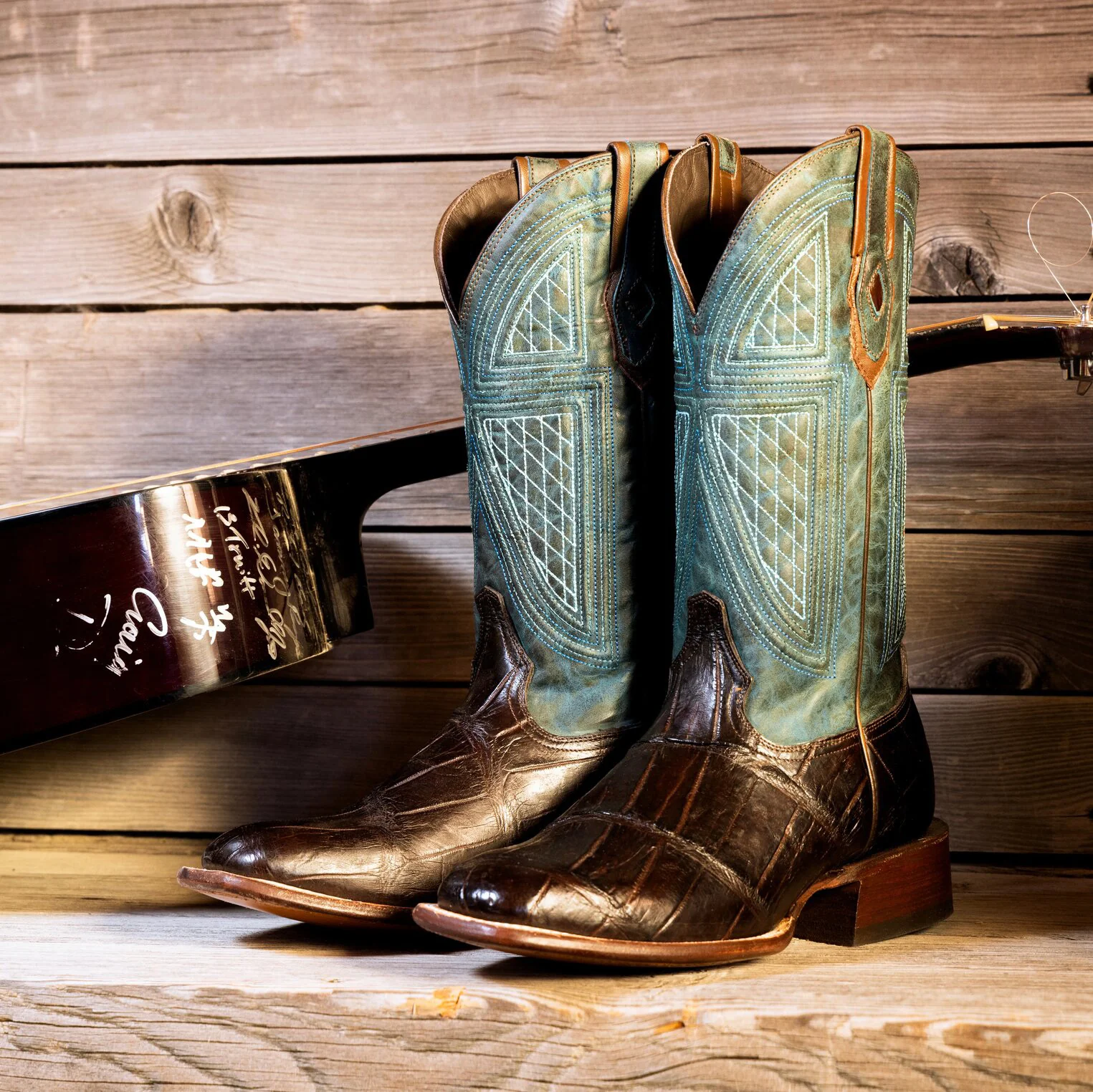 Big Horn Tobacco Alligator Cowboy Boot - Image 2