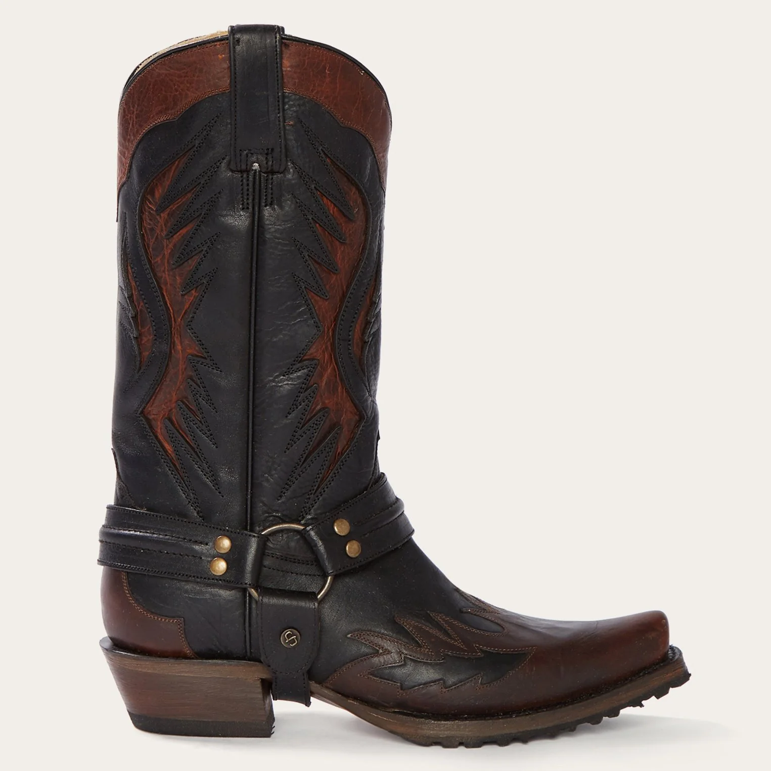 Biker Outlaw Oiled Leather Cowboy Boot - Image 2