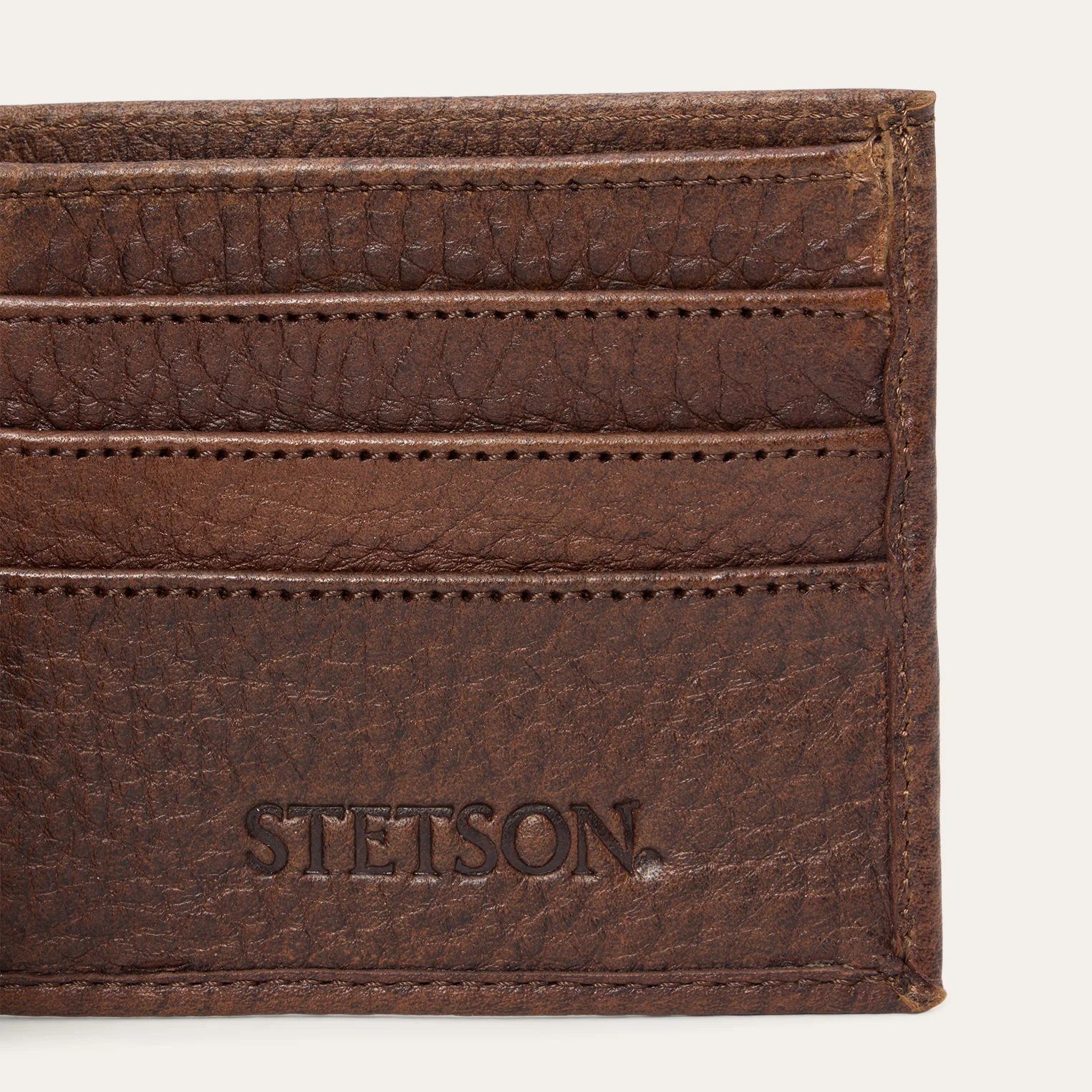 Bison Leather Stetson Rivet Bi-Fold Wallet - Image 5