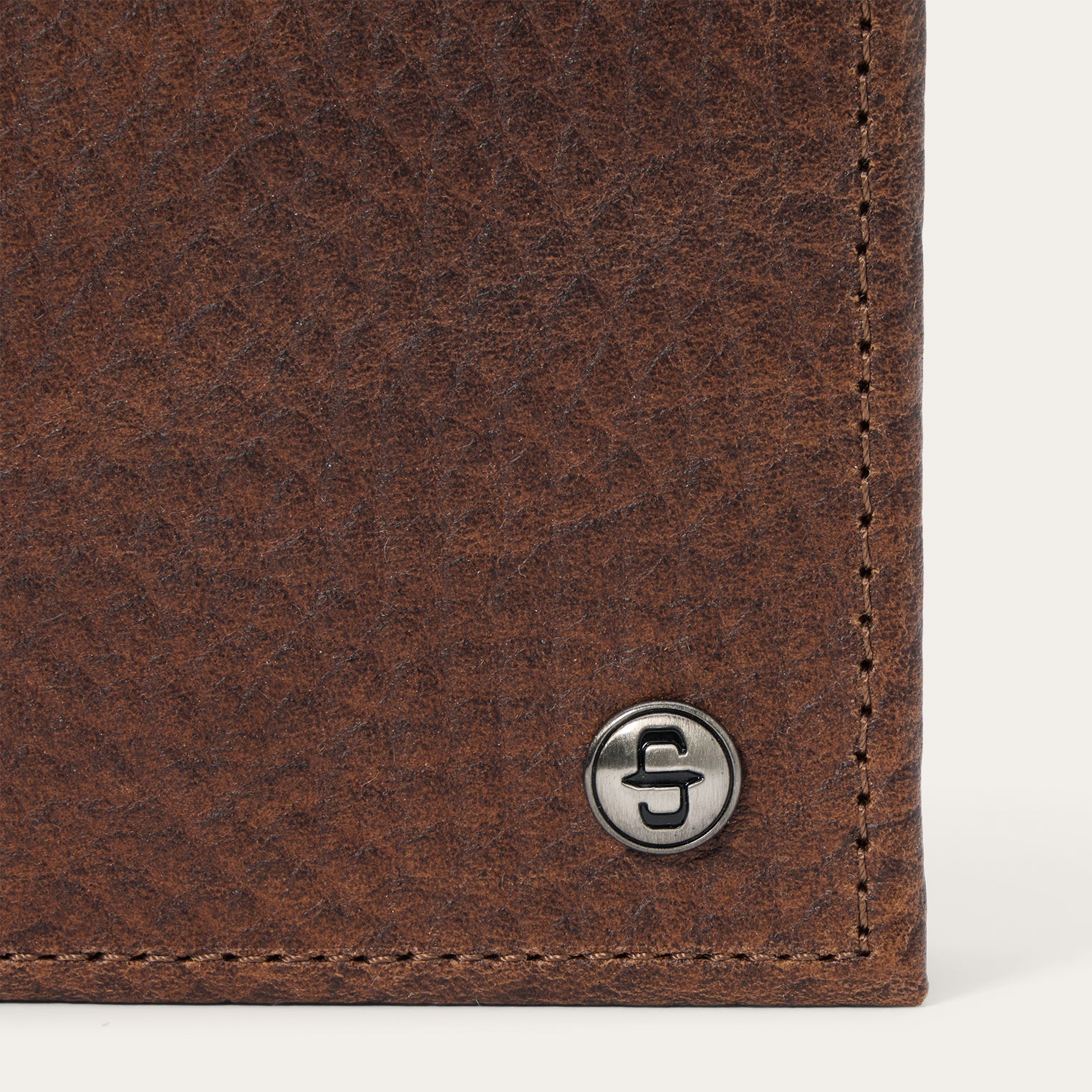 Bison Leather Stetson Rivet Bi-Fold Wallet - Image 6
