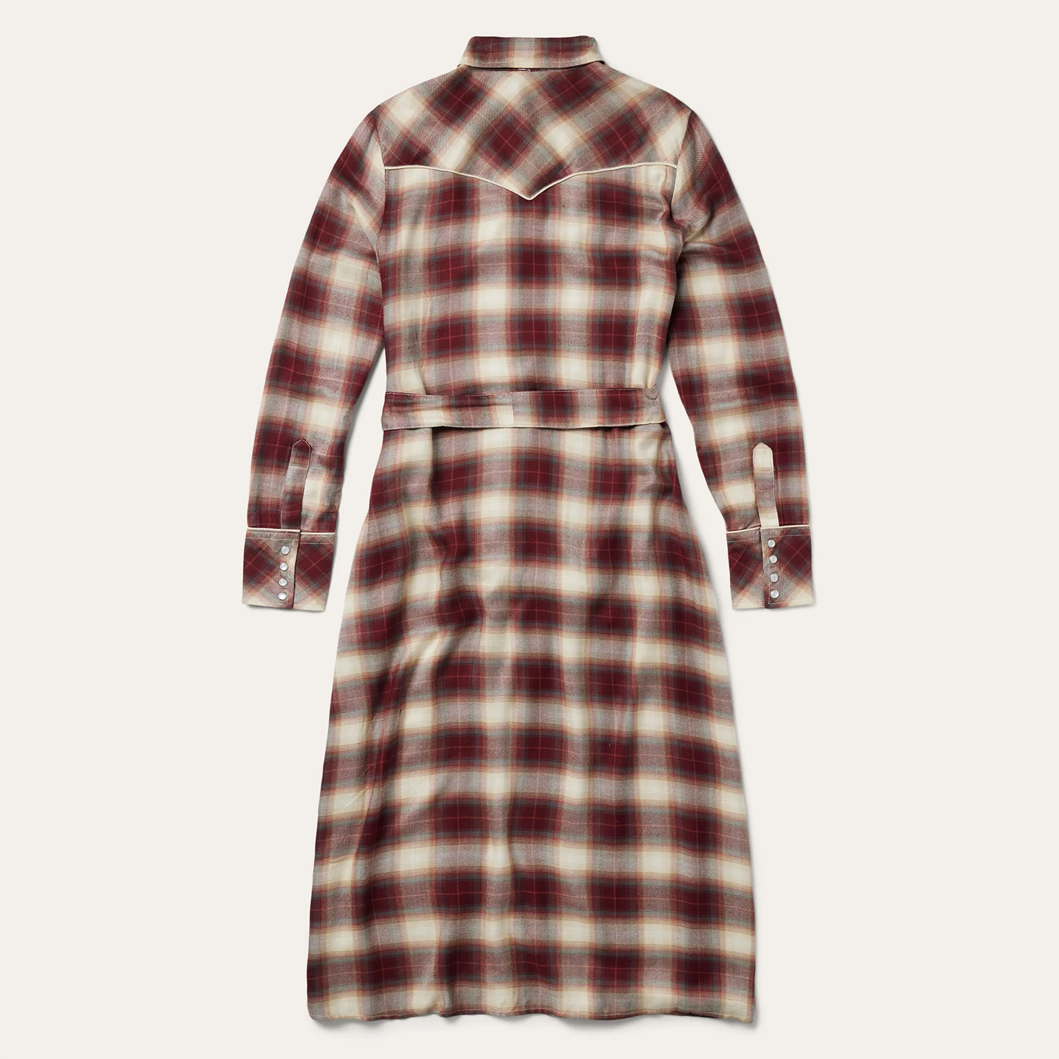 Black Cherry Plaid Shirt Dress - Image 2
