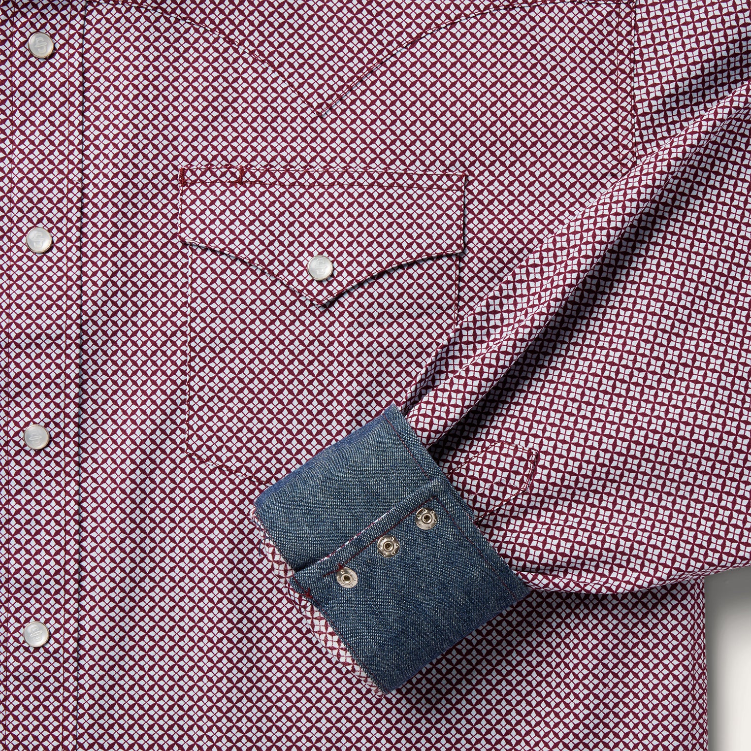 Four Point Geo Print Western Shirt - Image 5