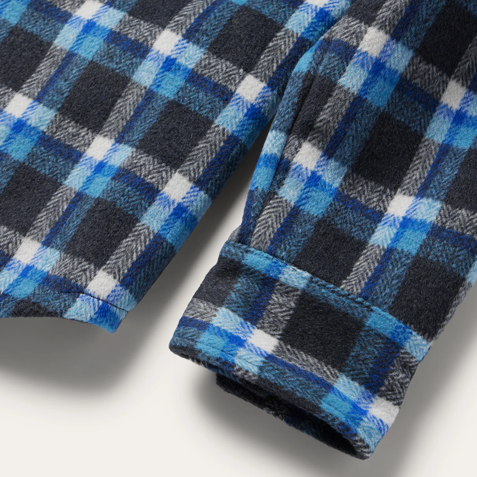 Blue Plaid Quilted Shirt Jacket - Image 4