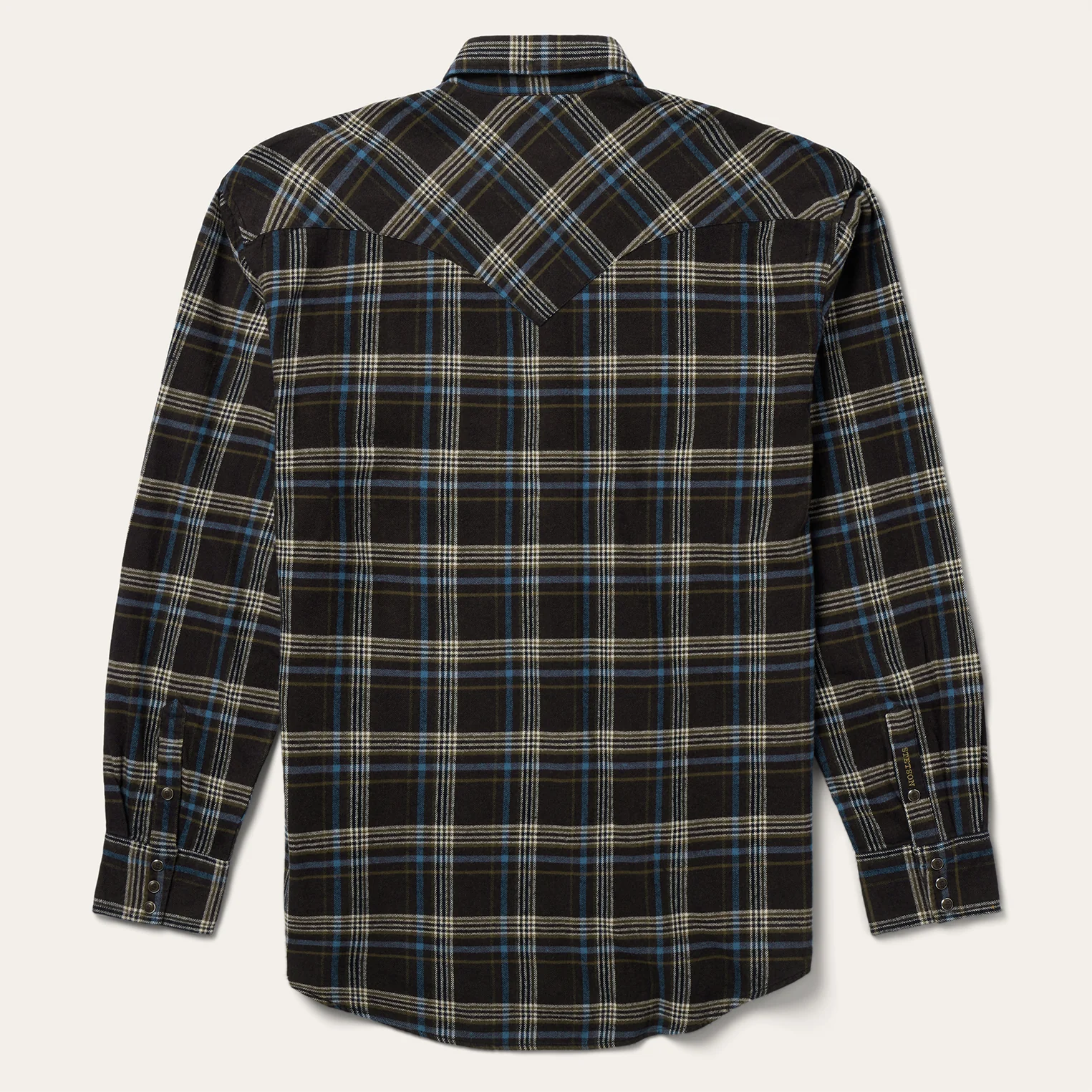 Brown Plaid Flannel Western Shirt - Image 2