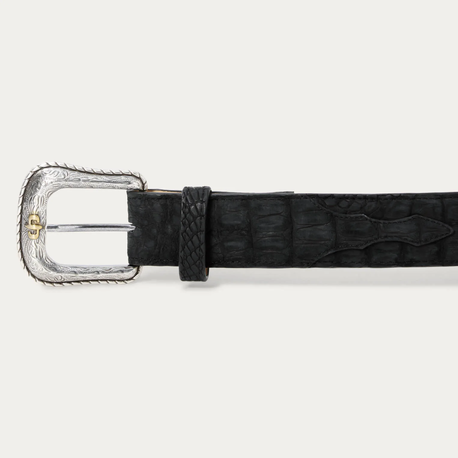 Matte Caiman Western Tab Belt - Image 2