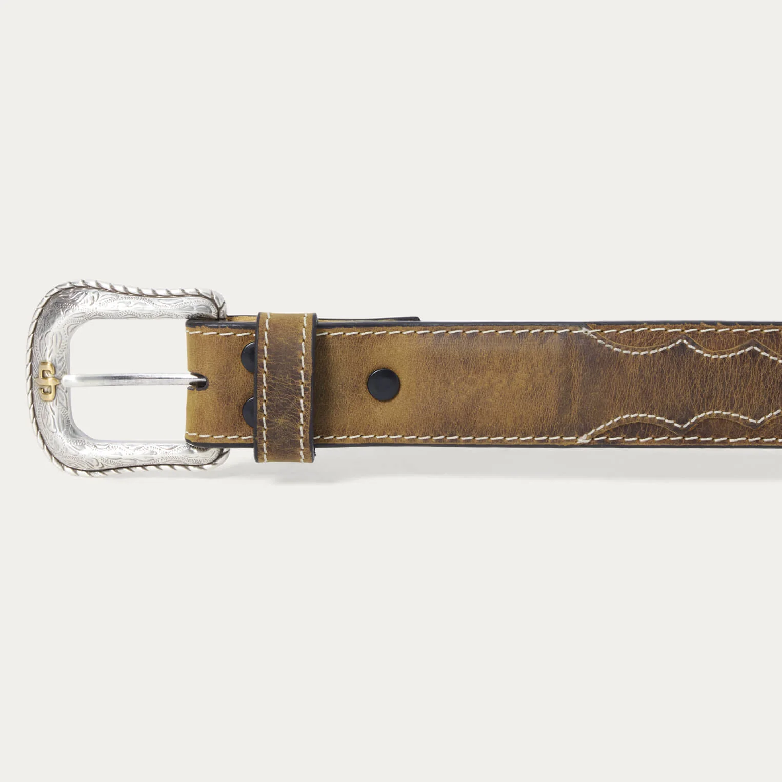 Contrast Stitch Western Tab Belt - Image 2