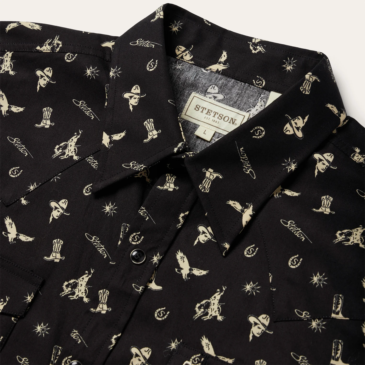 Conversation Print Western Shirt - Image 3