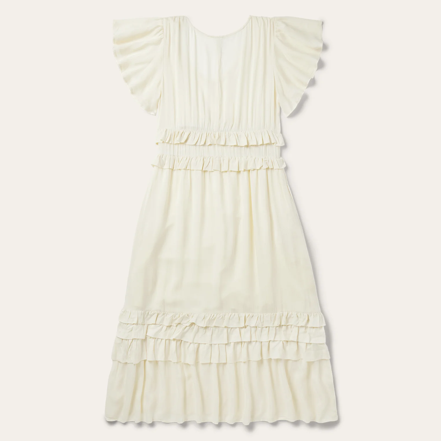 Cream Herringbone Dress - Image 2