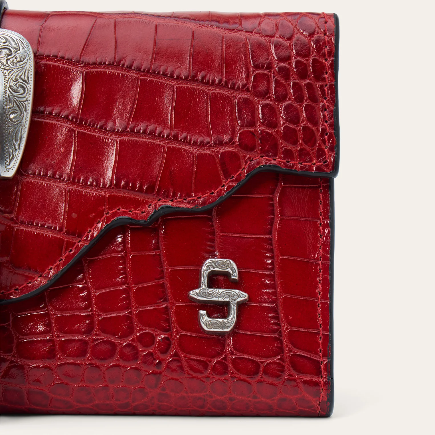 Croco Embossed Clutch Wallet - Image 7