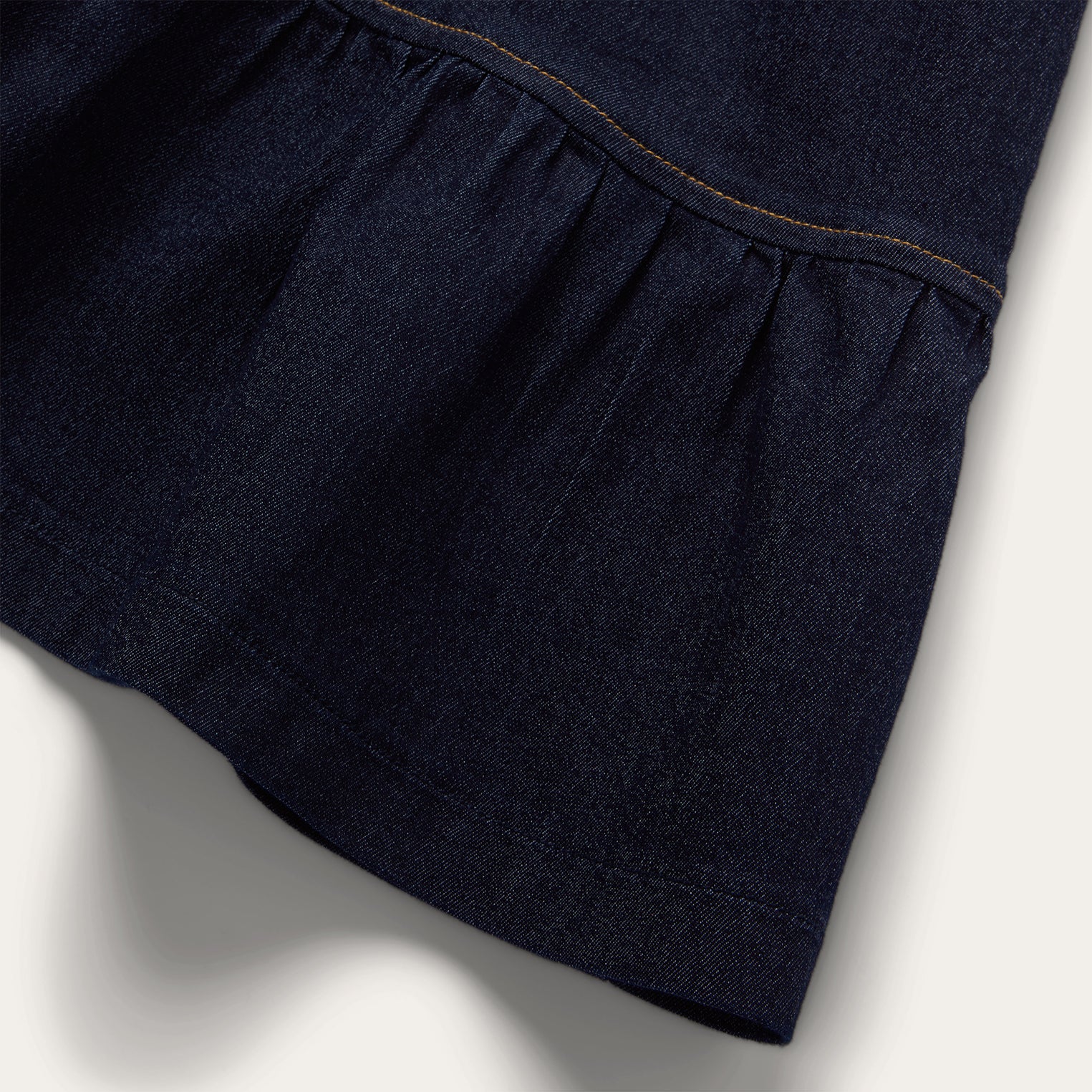 Dark Denim Dress With Contrast Top Stitching - Image 7