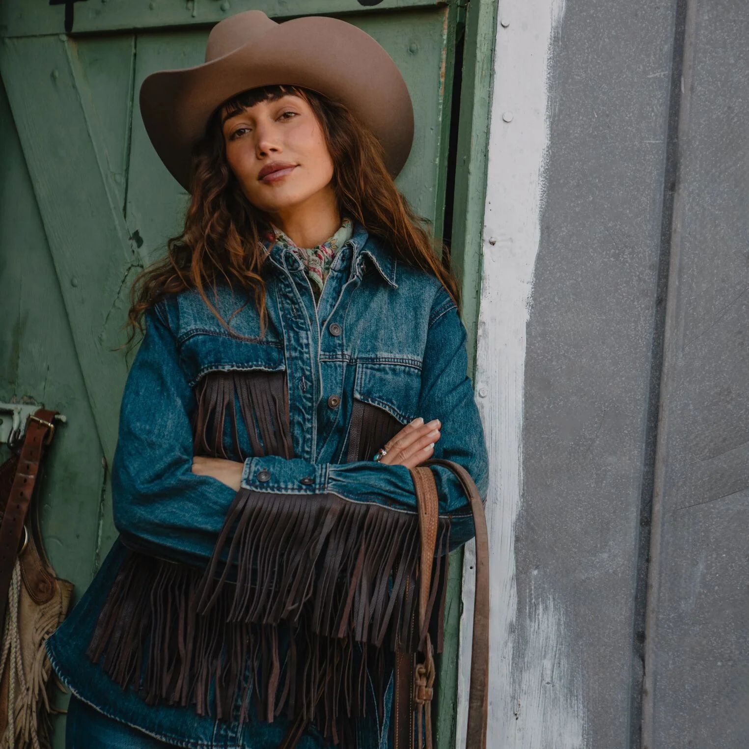 Dark Denim Fringe Jacket - Image 2