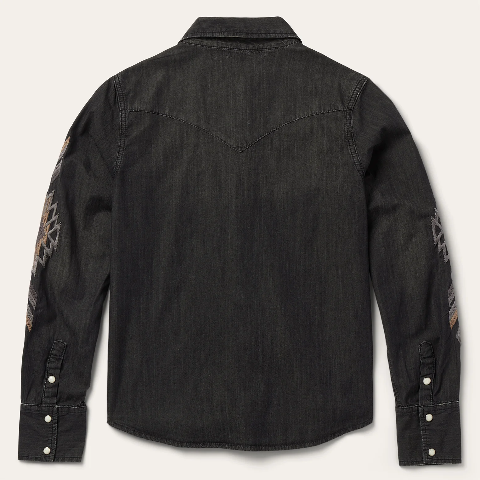 Embroidered Black Denim Shirt - Image 2
