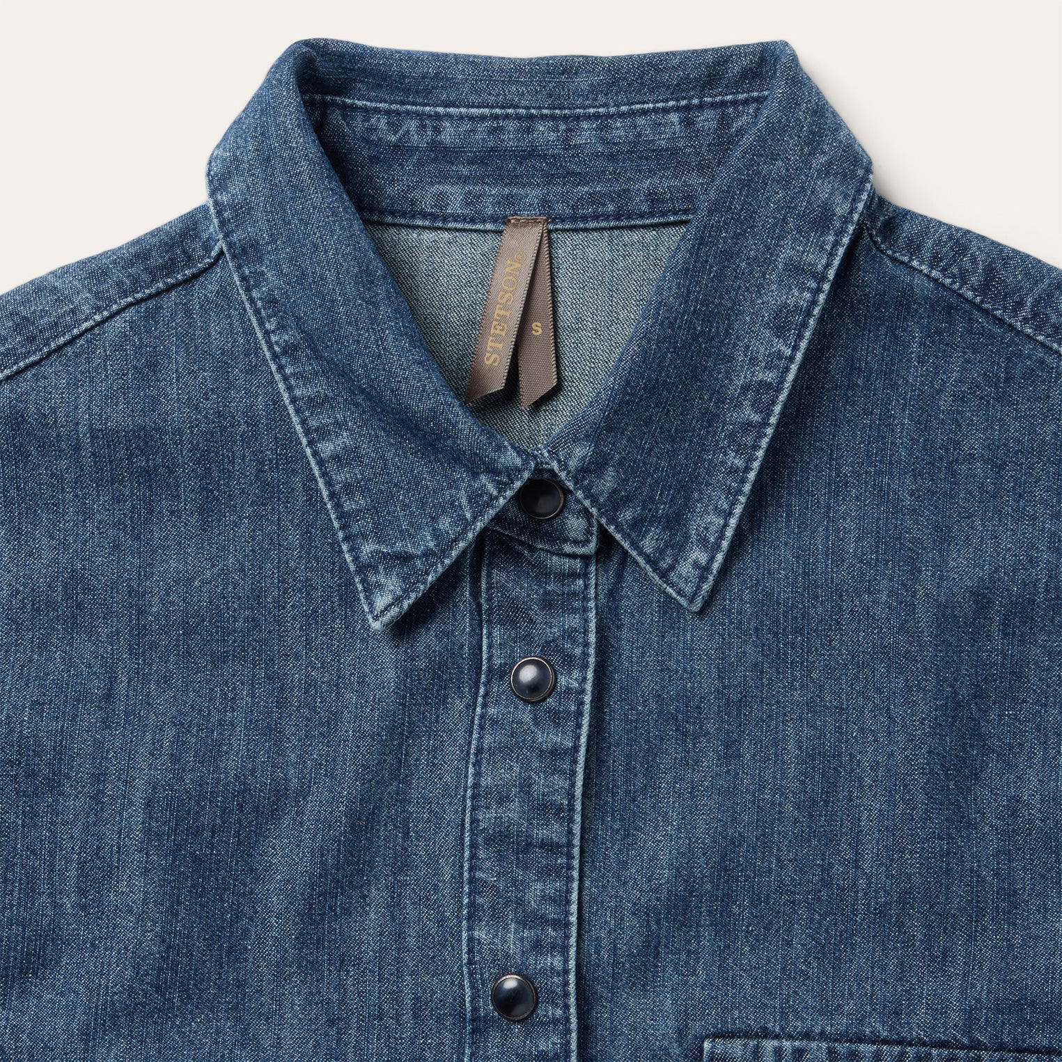 Embroidered Denim Crop Top - Image 5