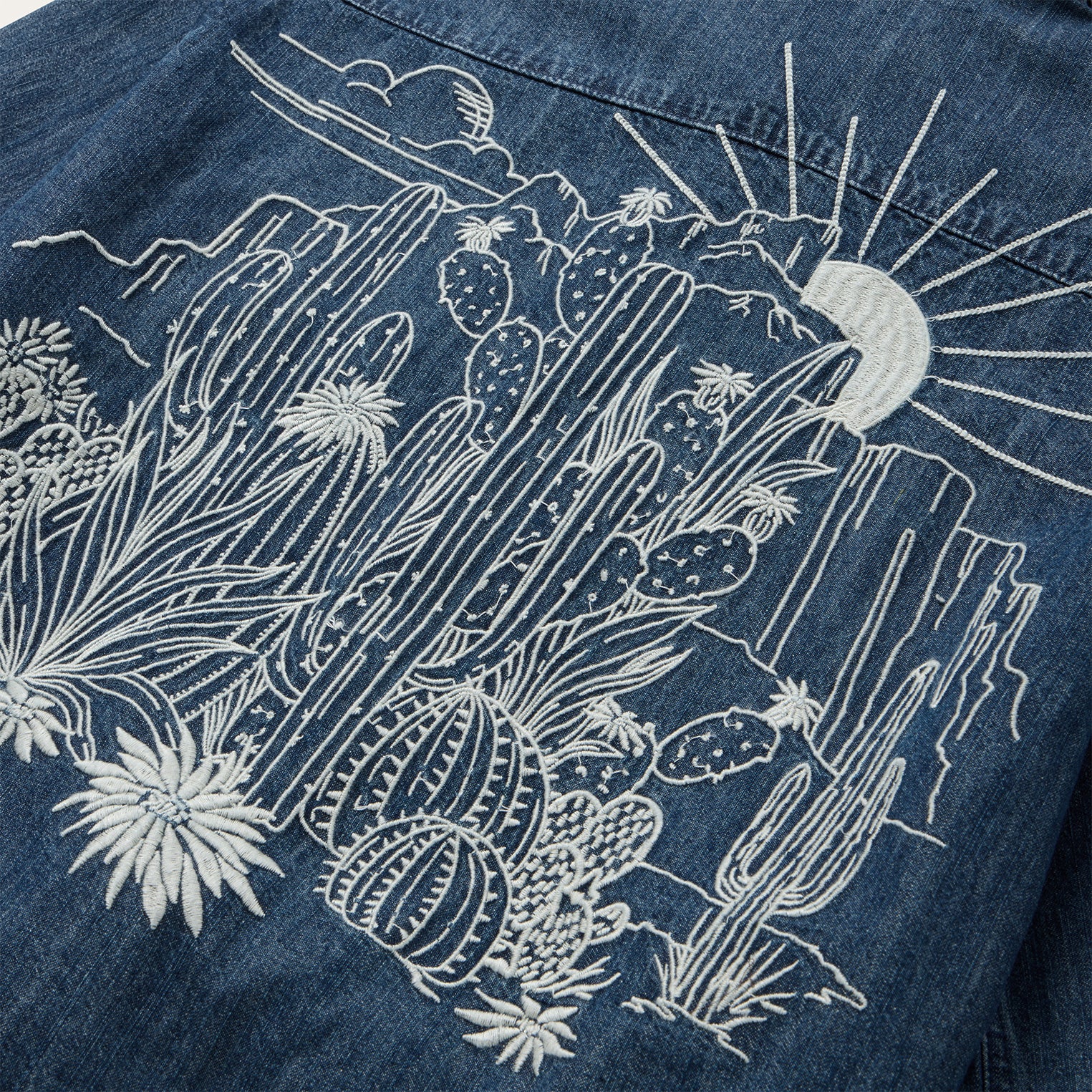 Embroidered Denim Crop Top - Image 6