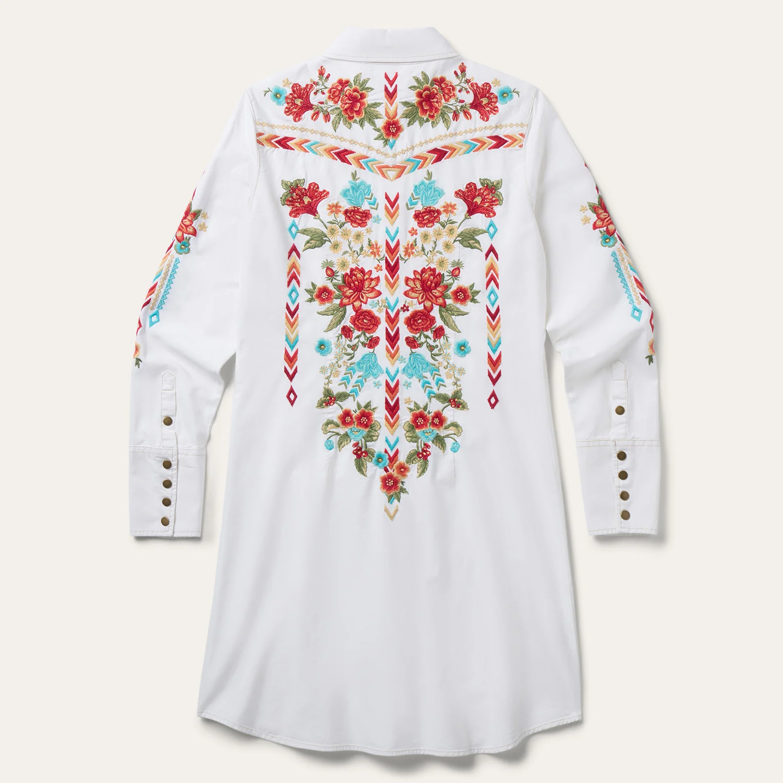 Embroidered Denim Dress - Image 2