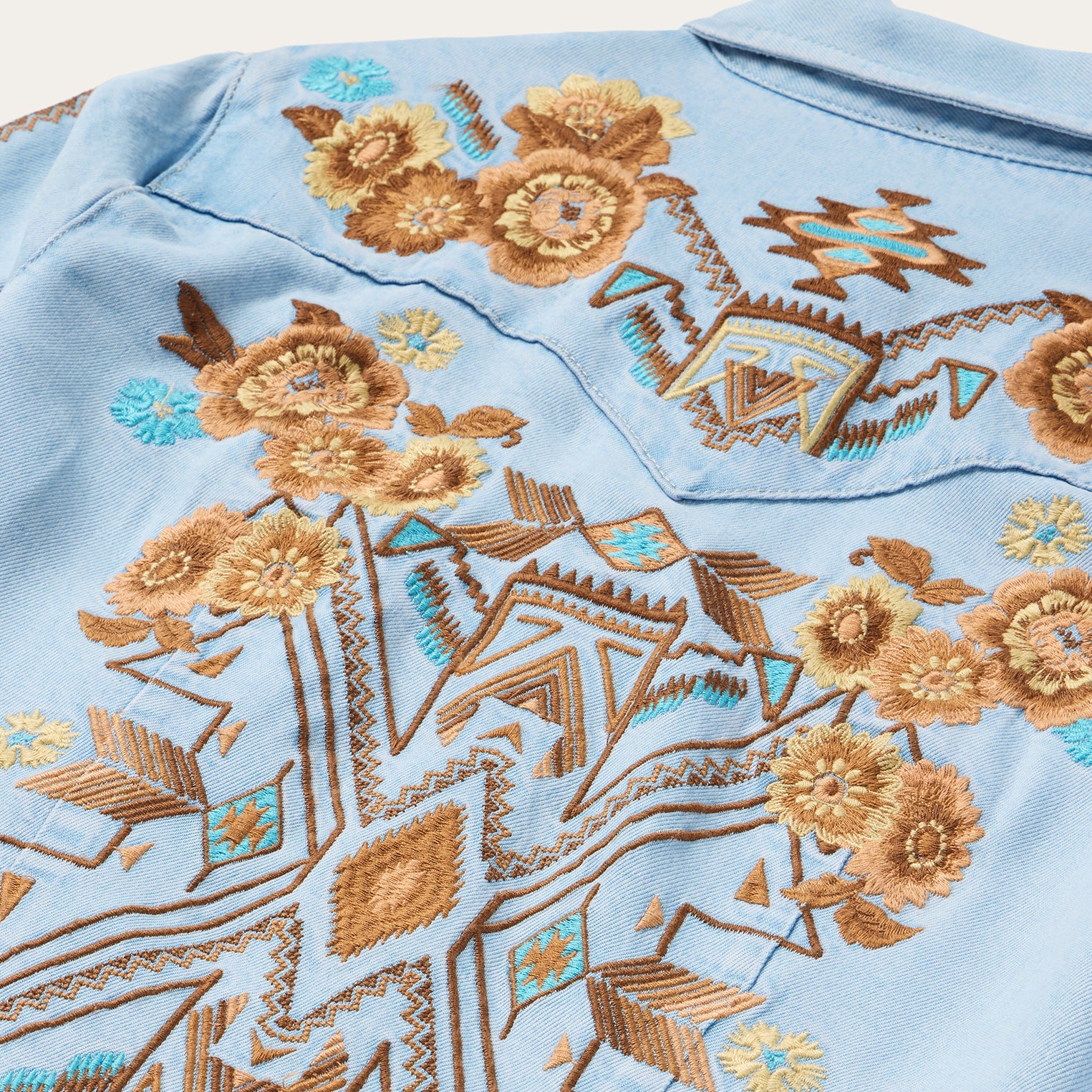 Embroidered Denim Shirt Dress - Image 4