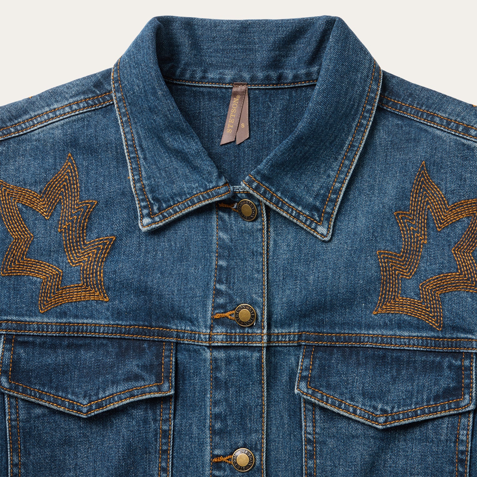 Embroidered Stretch Denim Shirt Dress - Image 3