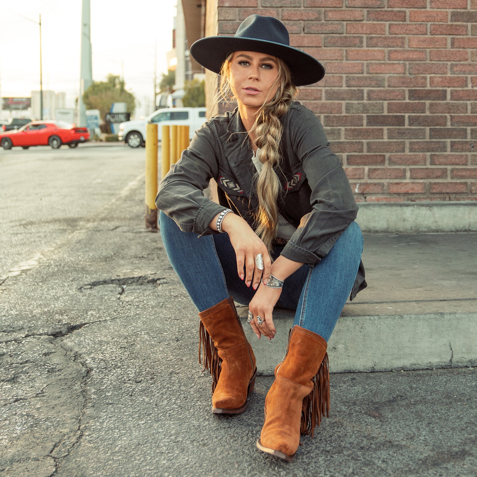 Halle Suede Fringe Side Zip Boot - Image 2