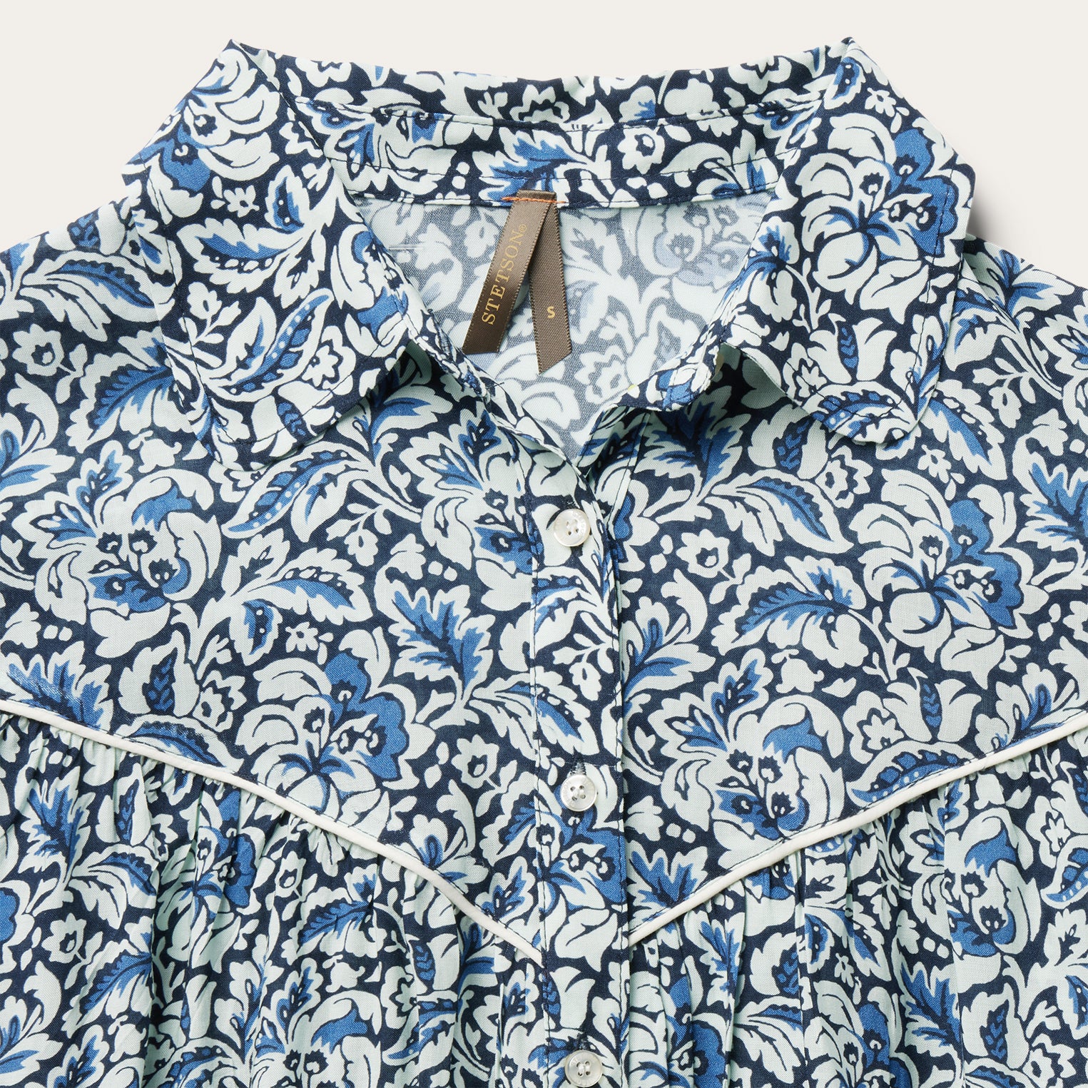 Indigo Tapestry Print Blouse - Image 3