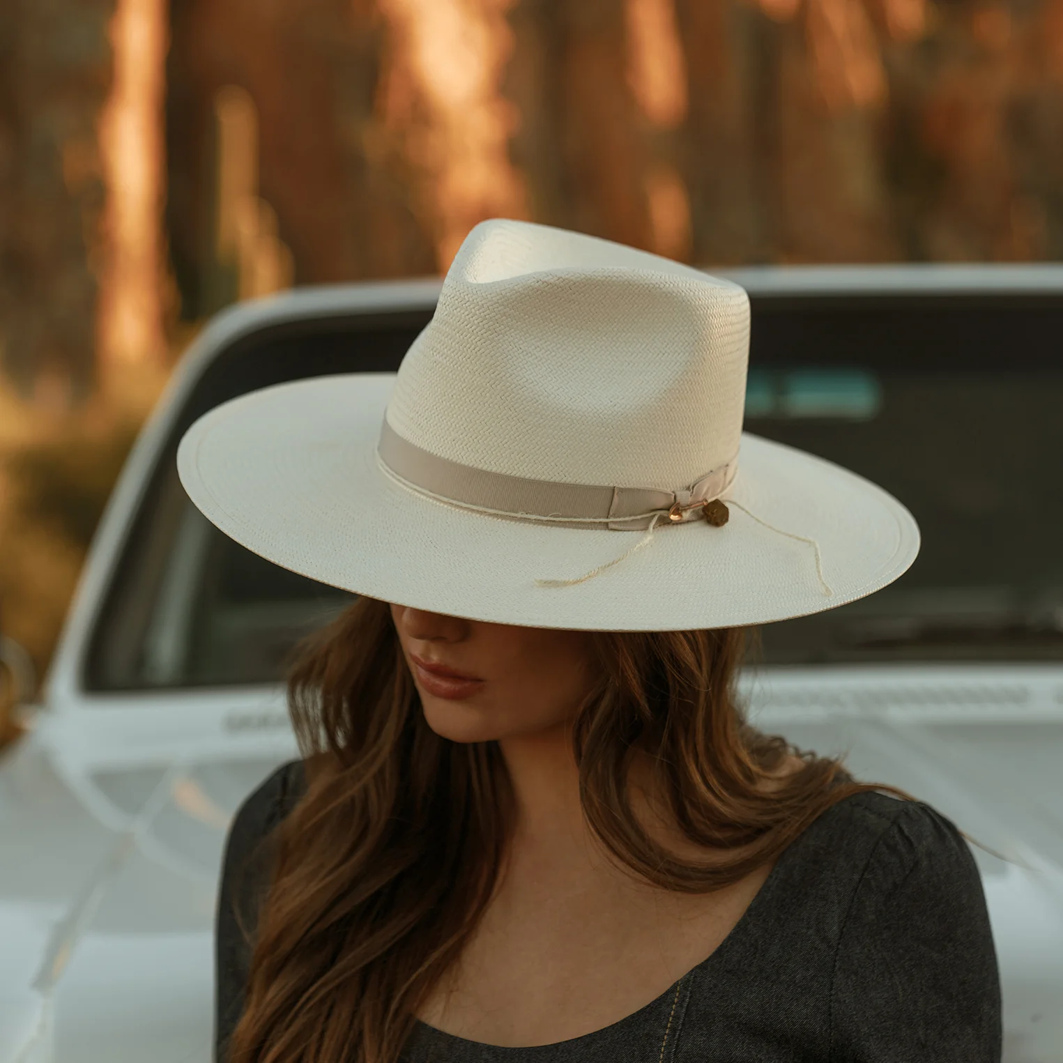 JW Marshall Straw Flat Brim Hat - Image 2