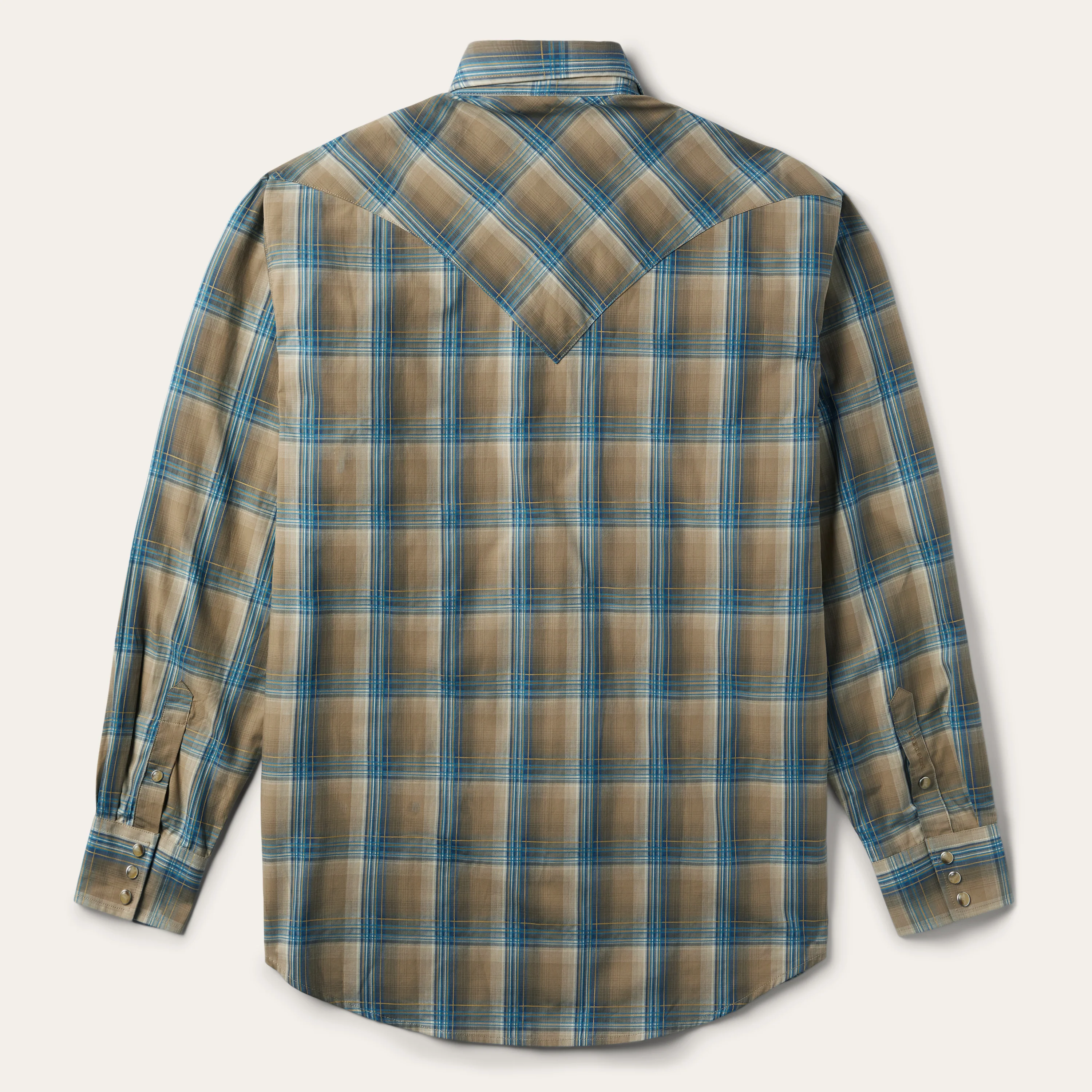 Khaki Ombre Plaid Shirt - Image 2