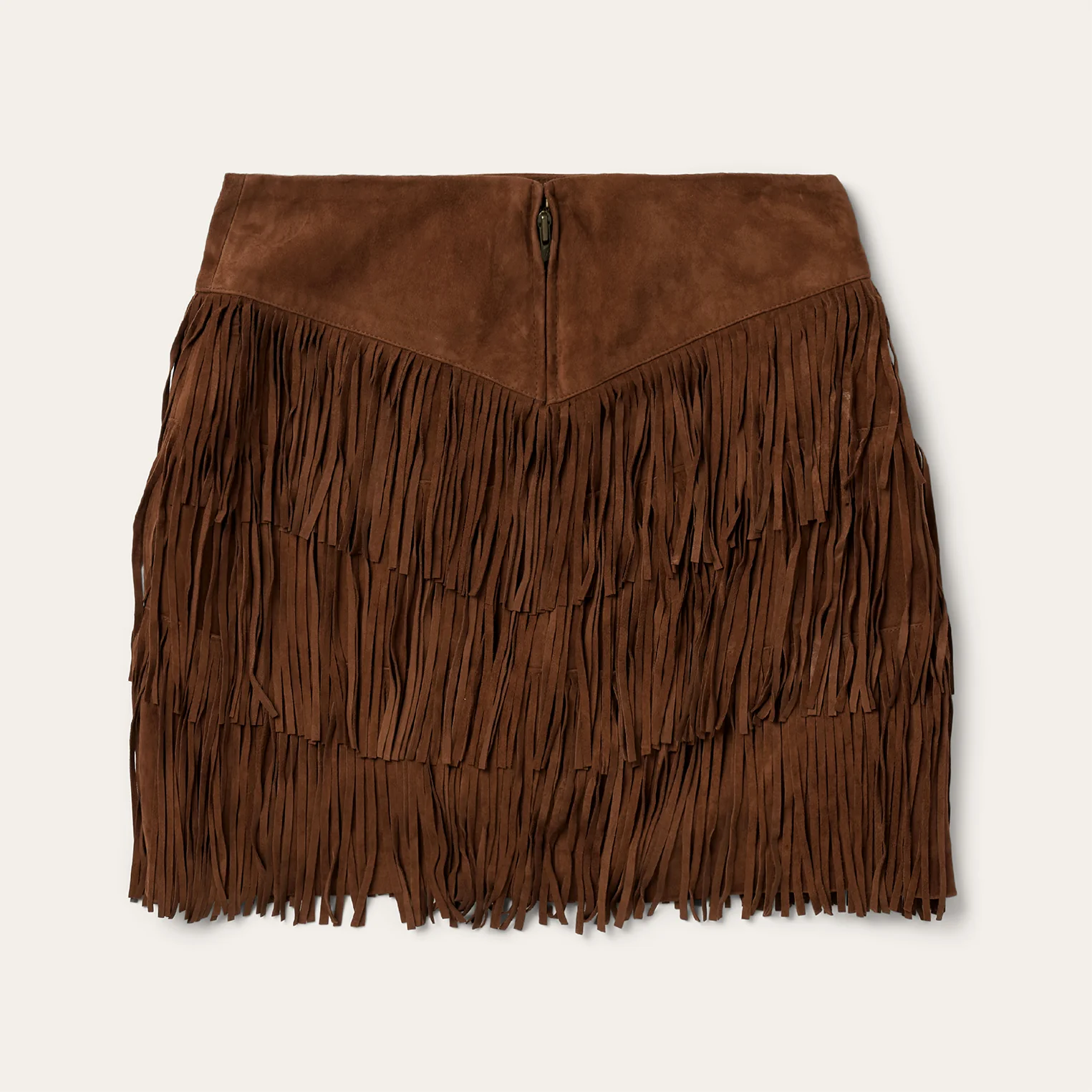 Lamb Suede Fringe Mini Skirt - Image 4