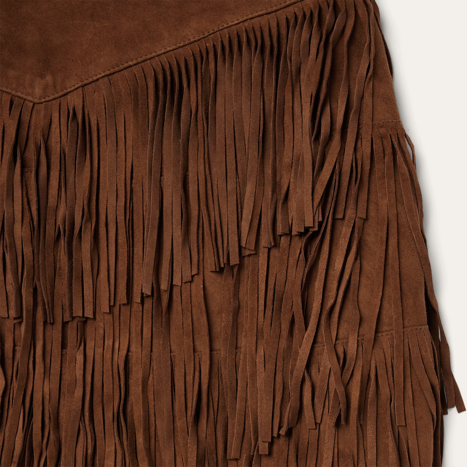 Lamb Suede Fringe Mini Skirt - Image 5