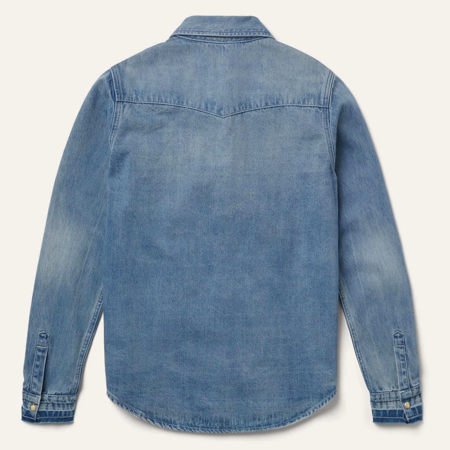 Loose Fit Denim Snap-Front Shirt - Image 3