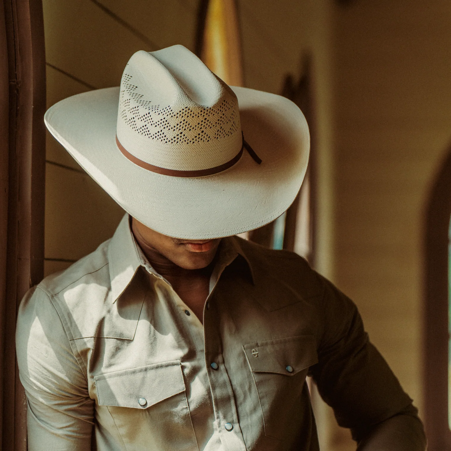 Olive Oxford Western Shirt - Image 2