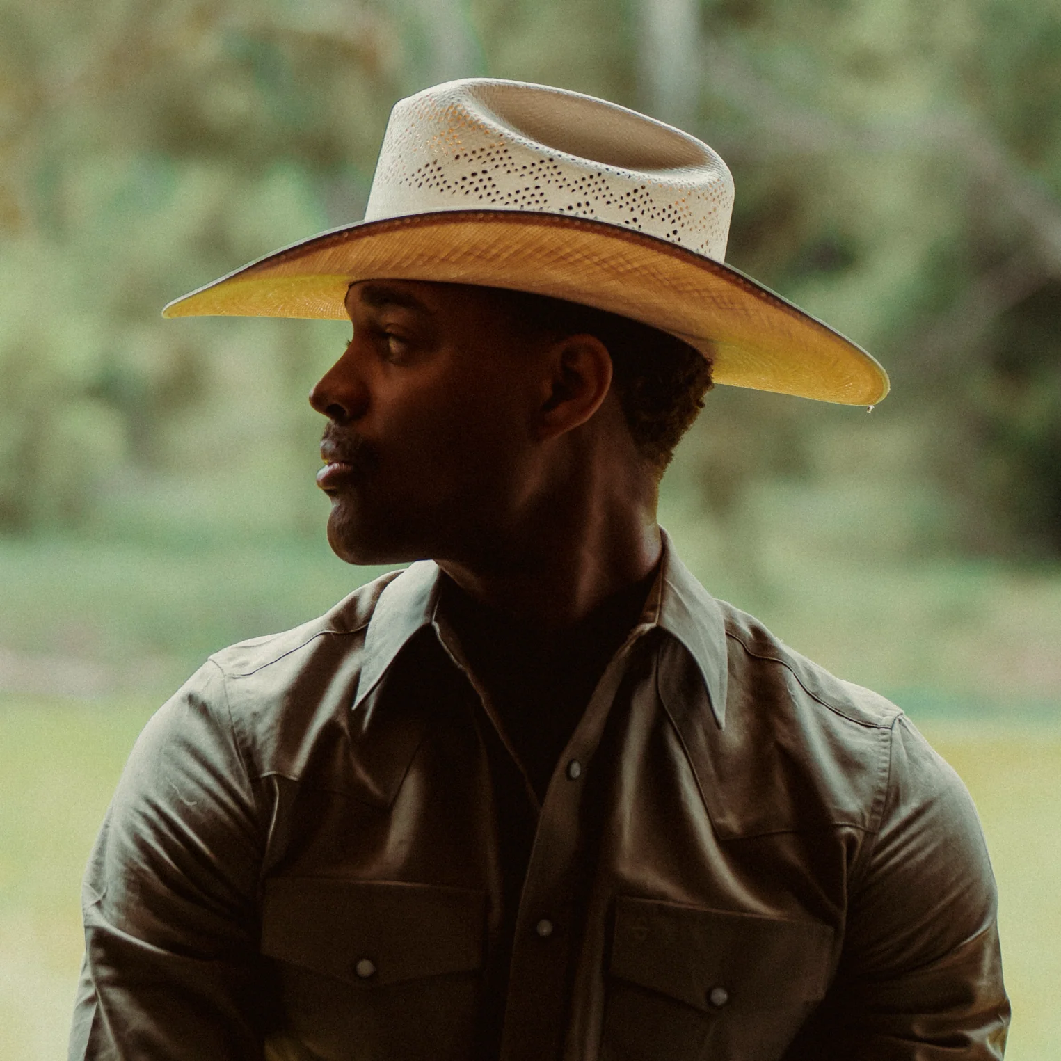 Olive Oxford Western Shirt - Image 3