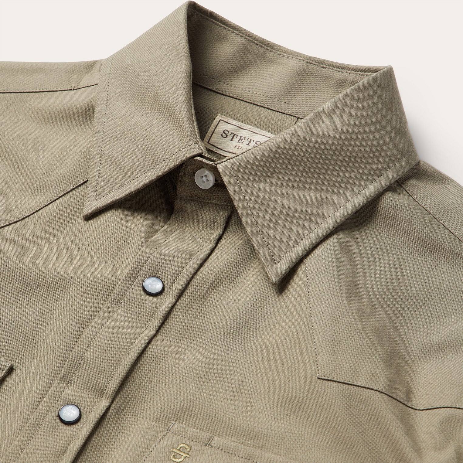 Olive Oxford Western Shirt - Image 5