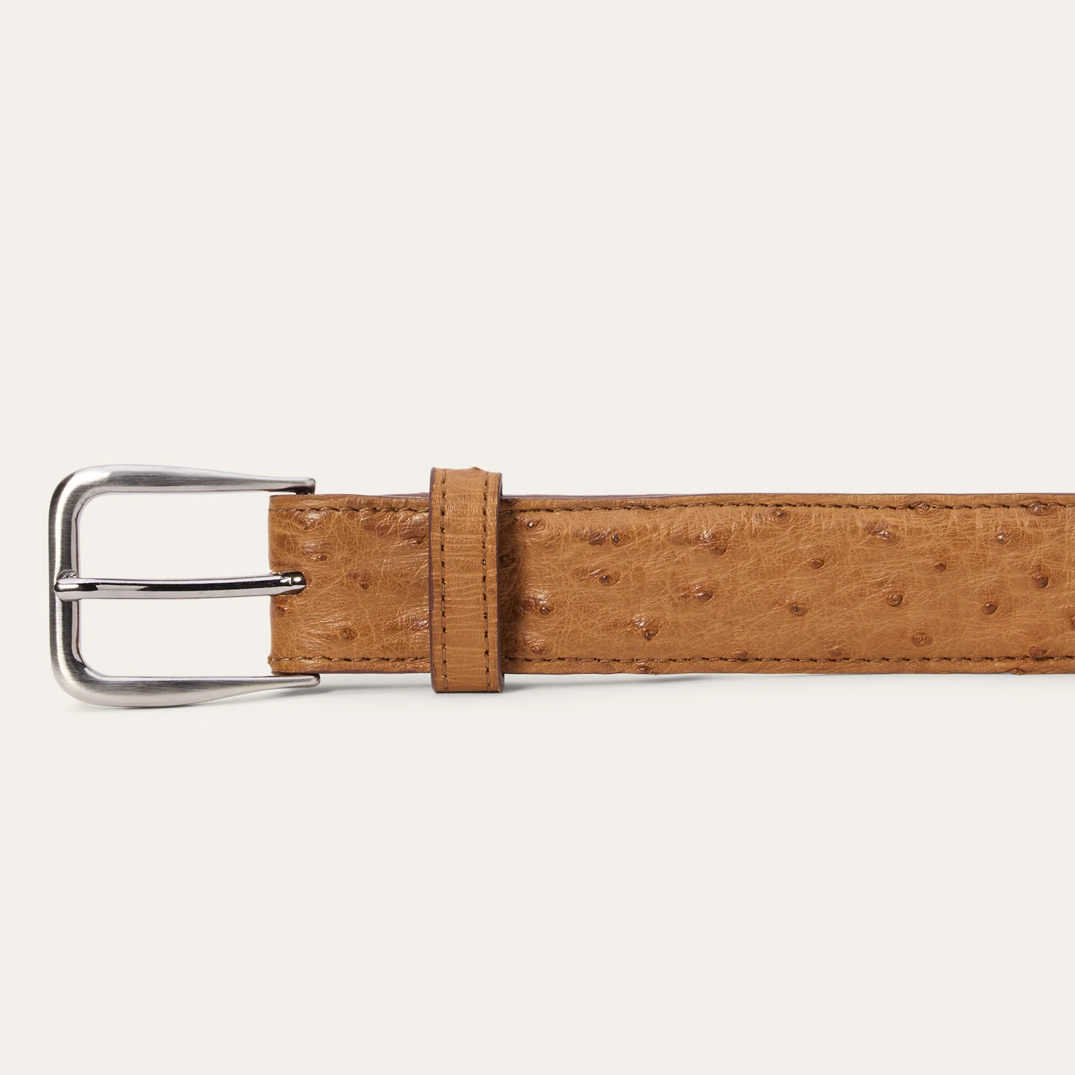 Ostrich Western Tab Belt - 1 1/4" Width - Image 3