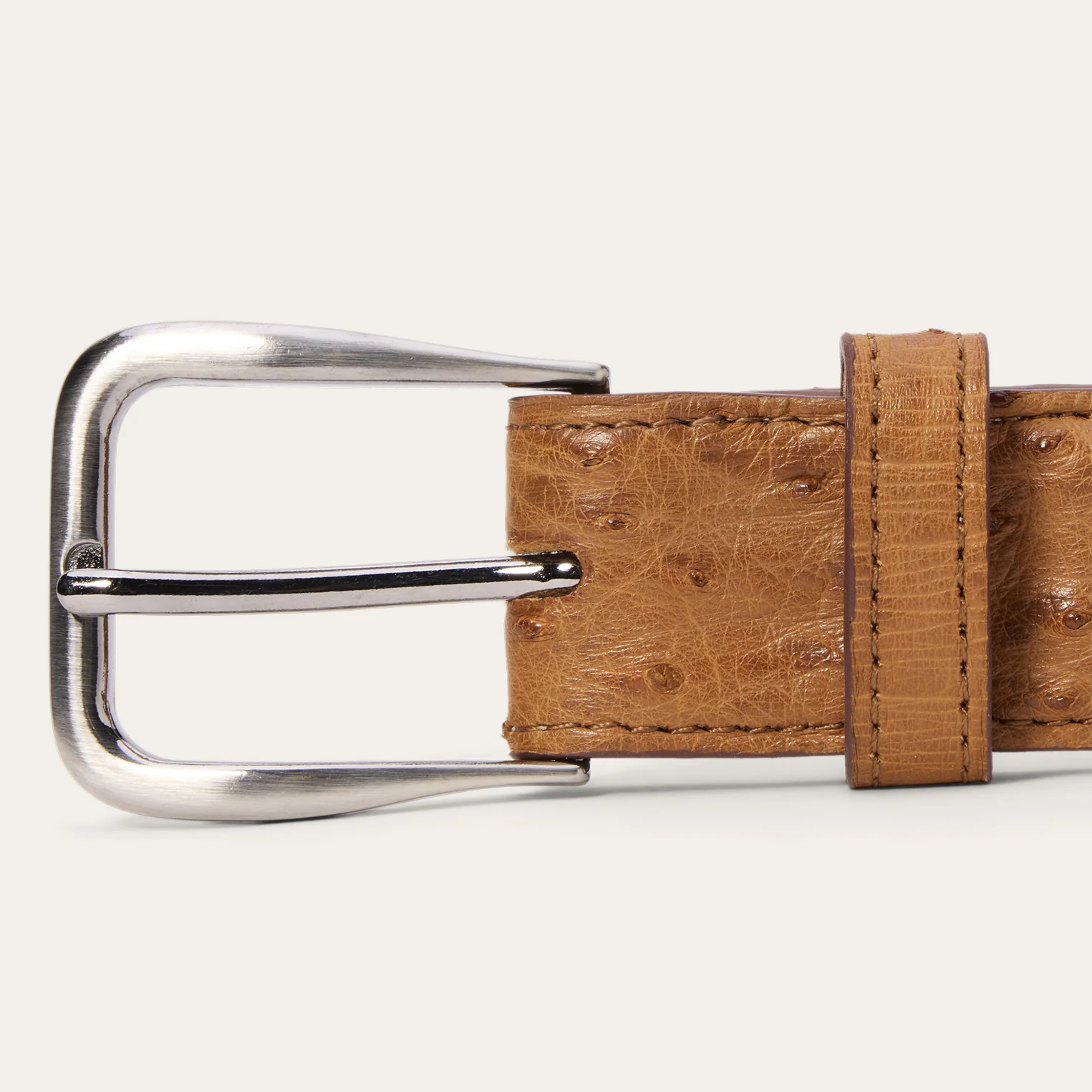 Ostrich Western Tab Belt - 1 1/4" Width - Image 5