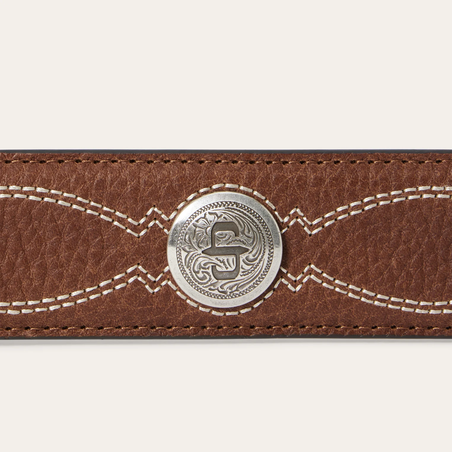 Pebble Leather Basket Weave Tabs Belt - Image 7