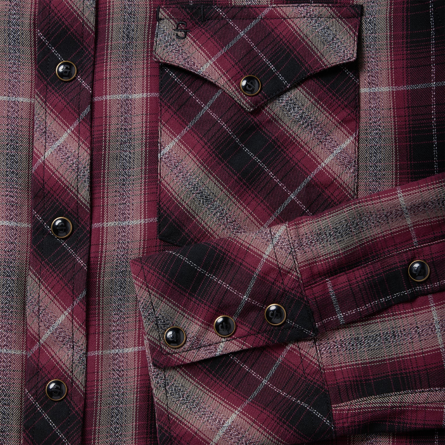 Red Marl Plaid Western Shirt - Image 4