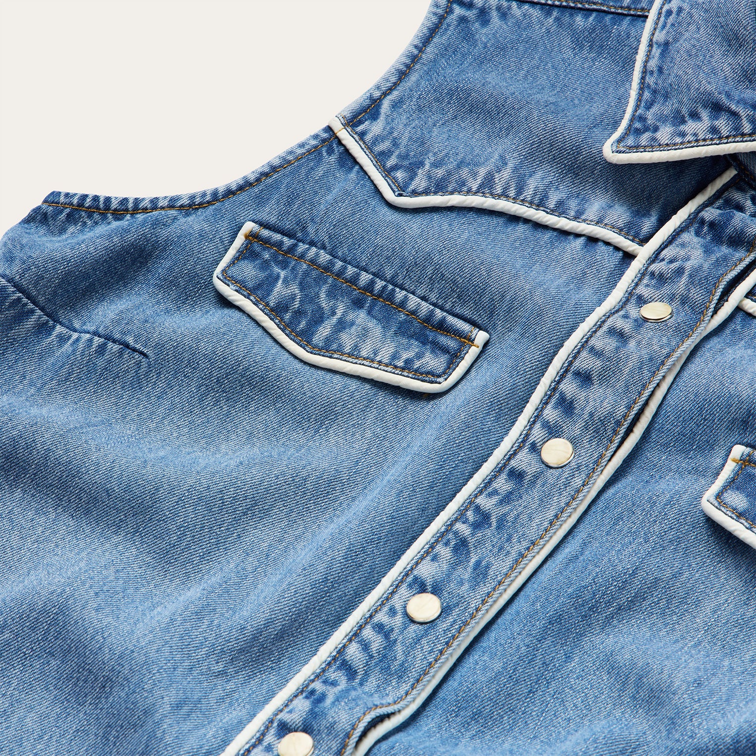 Sleeveless Denim Western Shirt - Image 4
