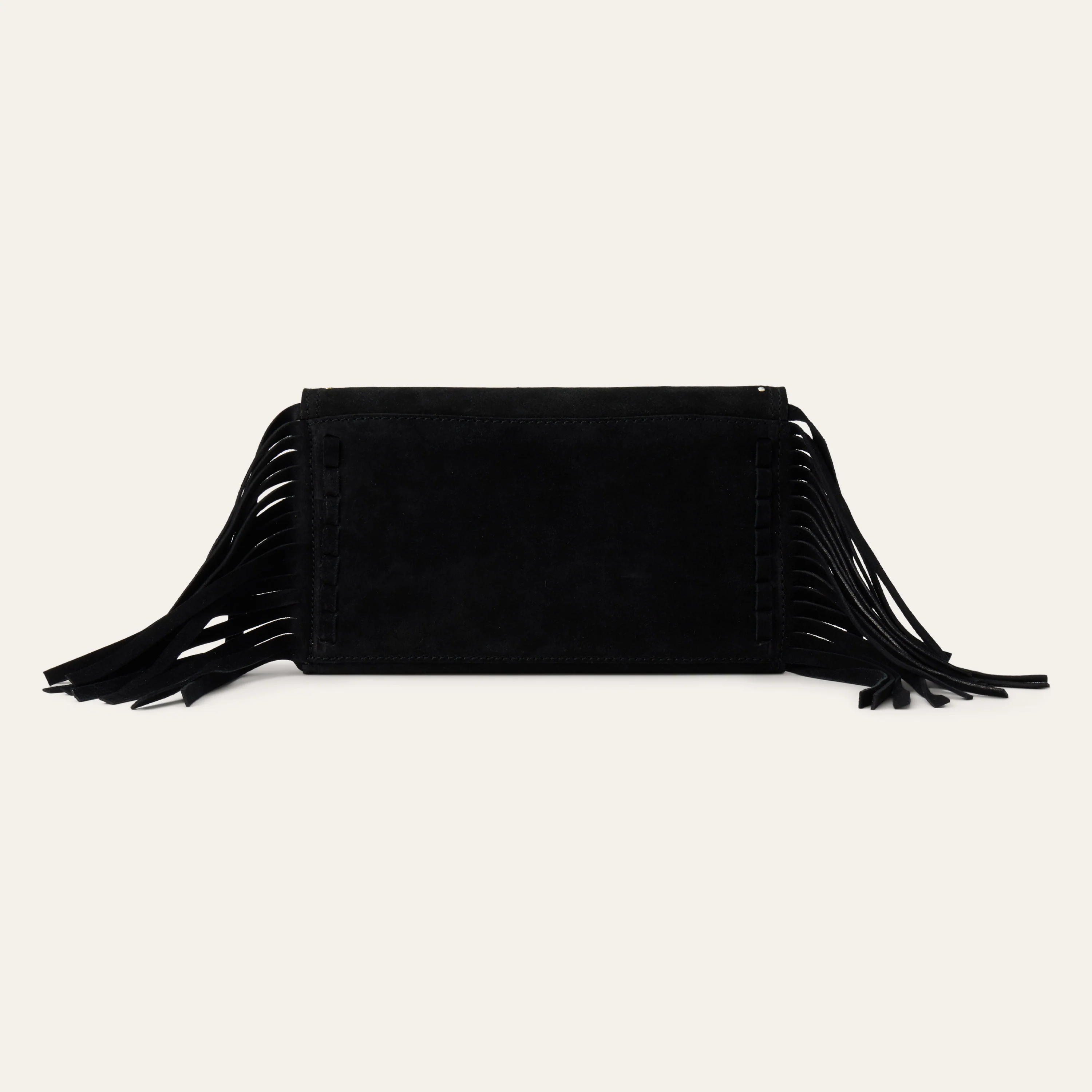 Spiral Suede Fringed Clutch - Image 2