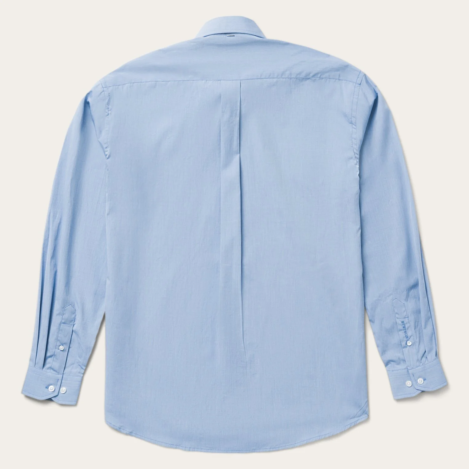 Blue Solid One-Pocket Snap-Front Shirt - Image 2