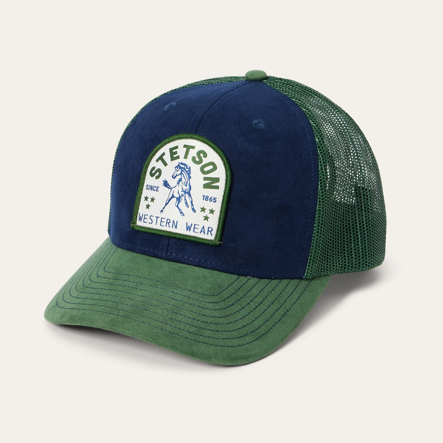 Navy Horse Patch Trucker Cap - Image 3