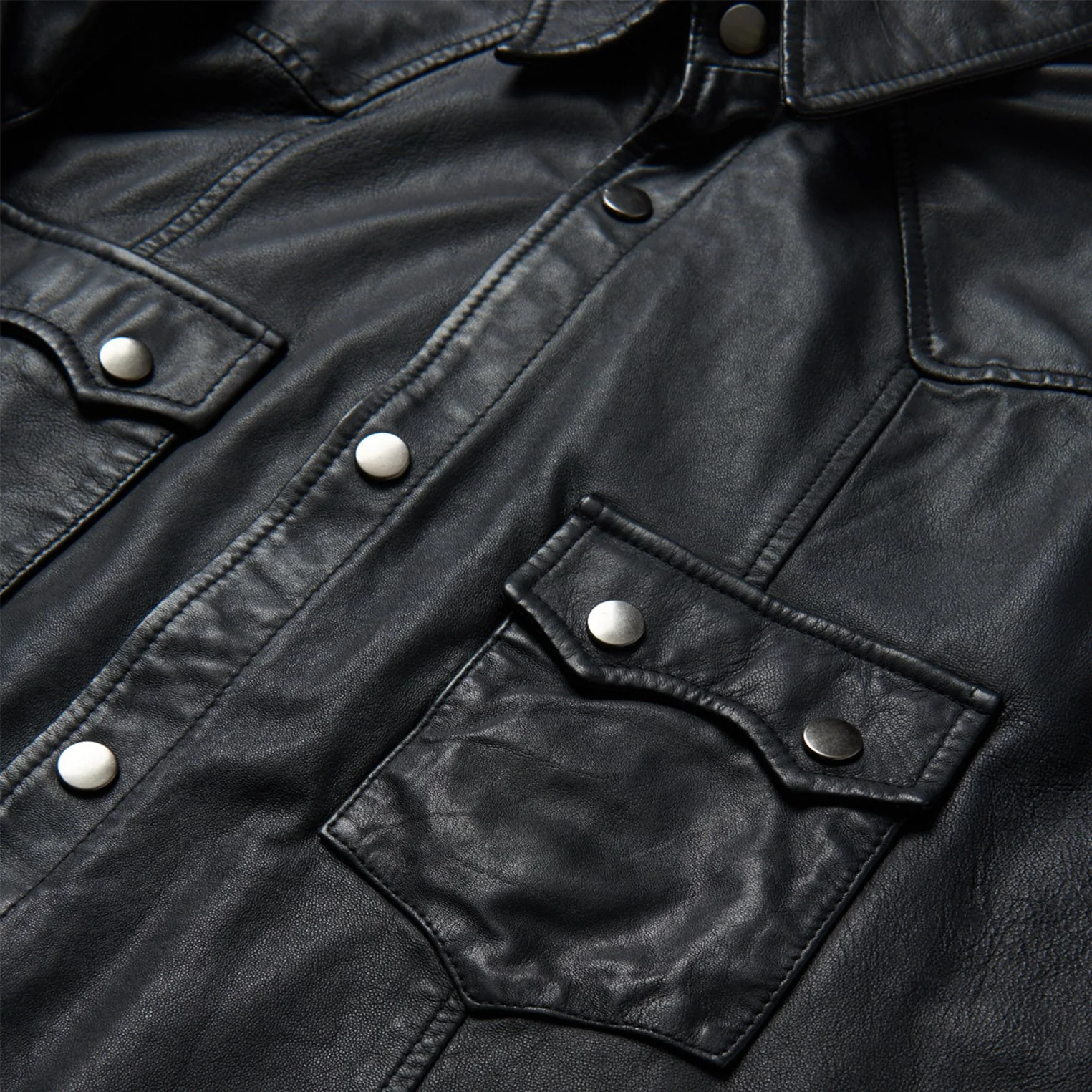 Leather Western Shirt Jacket - Image 5