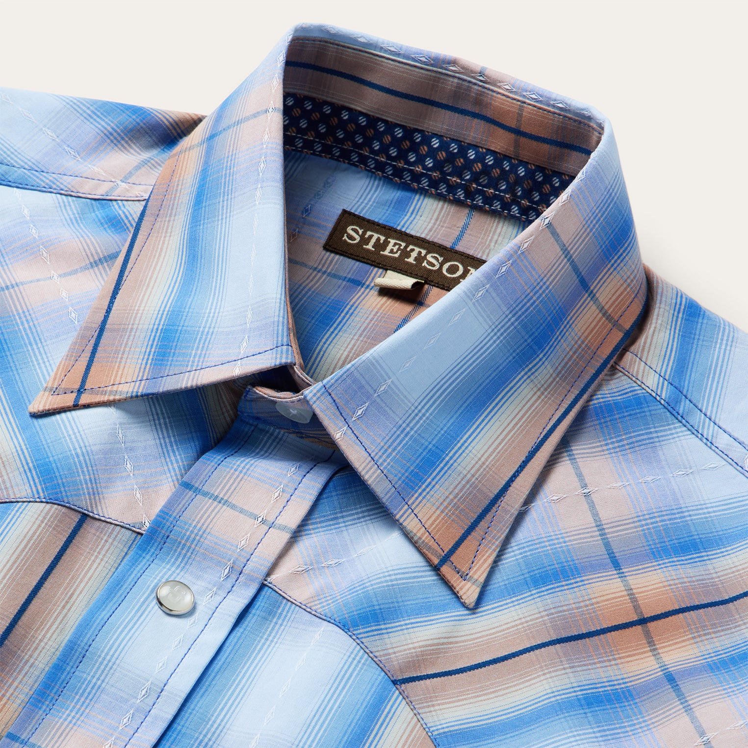 Sunrise Plaid Short-Sleeve Western Shirt - Image 3