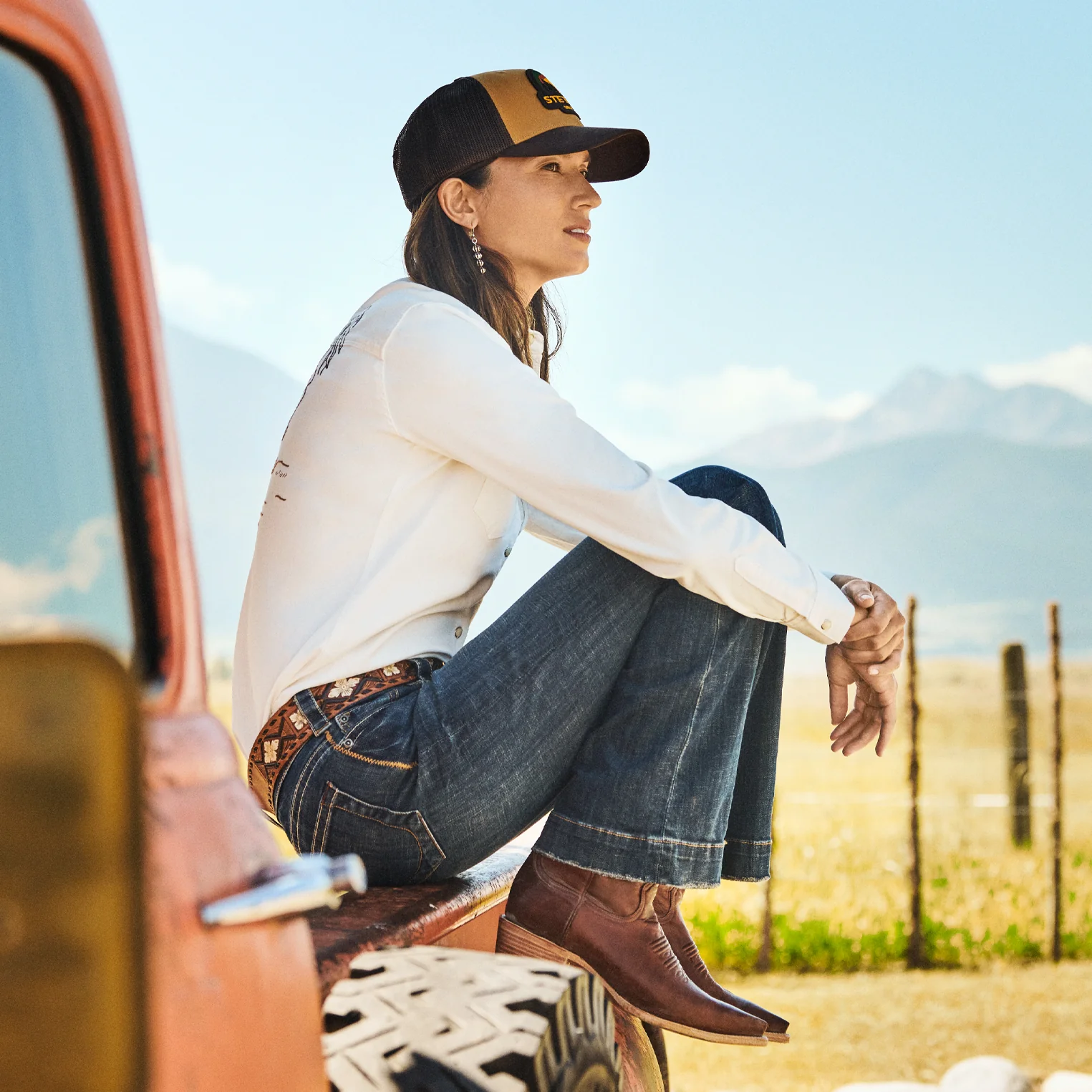 Tan Sunset Trucker Cap - Image 2