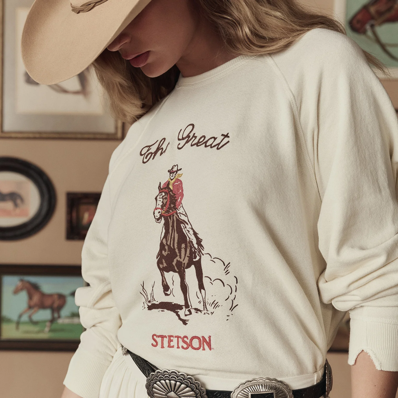 Stetson & THE GREAT. The College Sweatshirt with Stetson Graphic - Image 3
