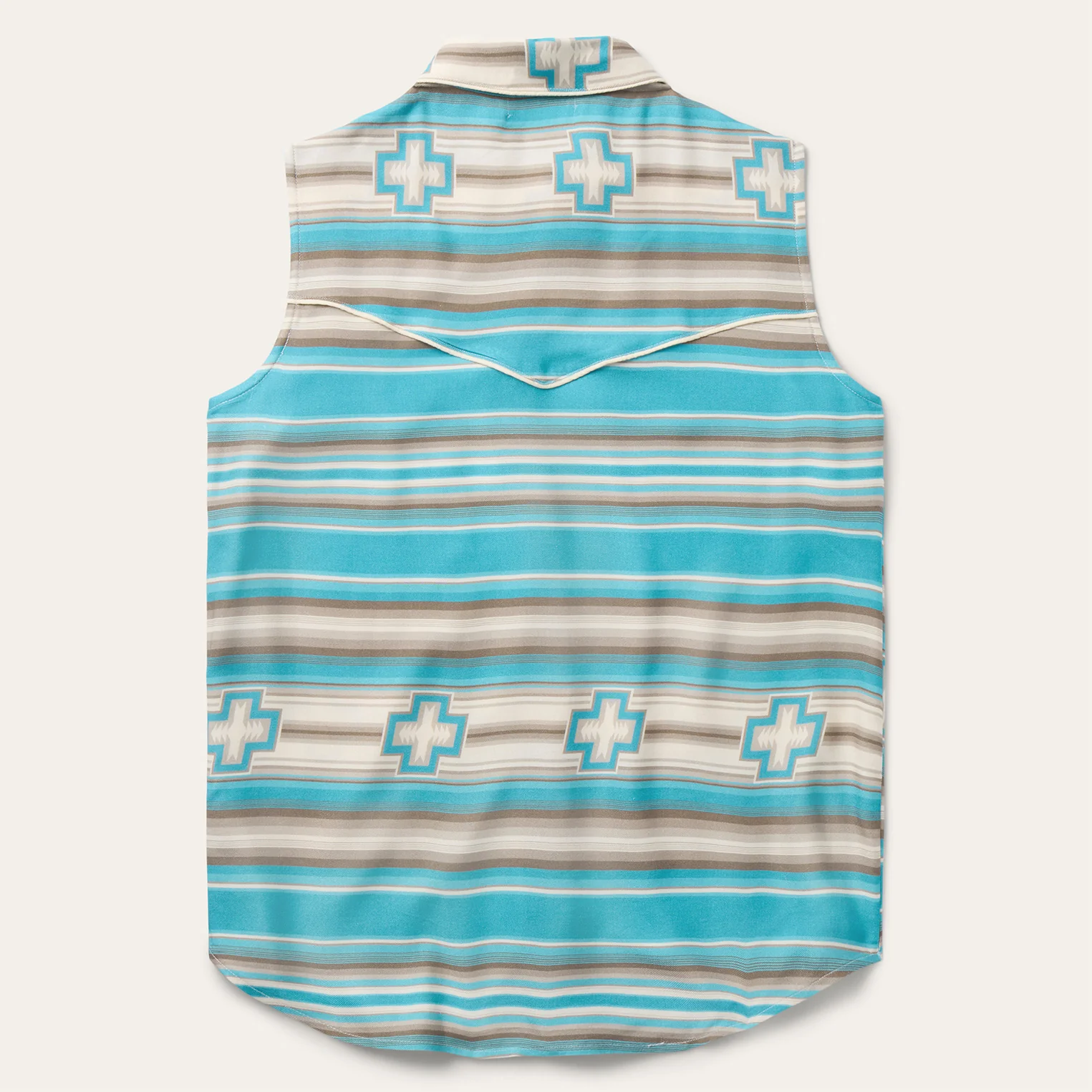 Turquoise Serape Print Sleeveless Shirt - Image 2