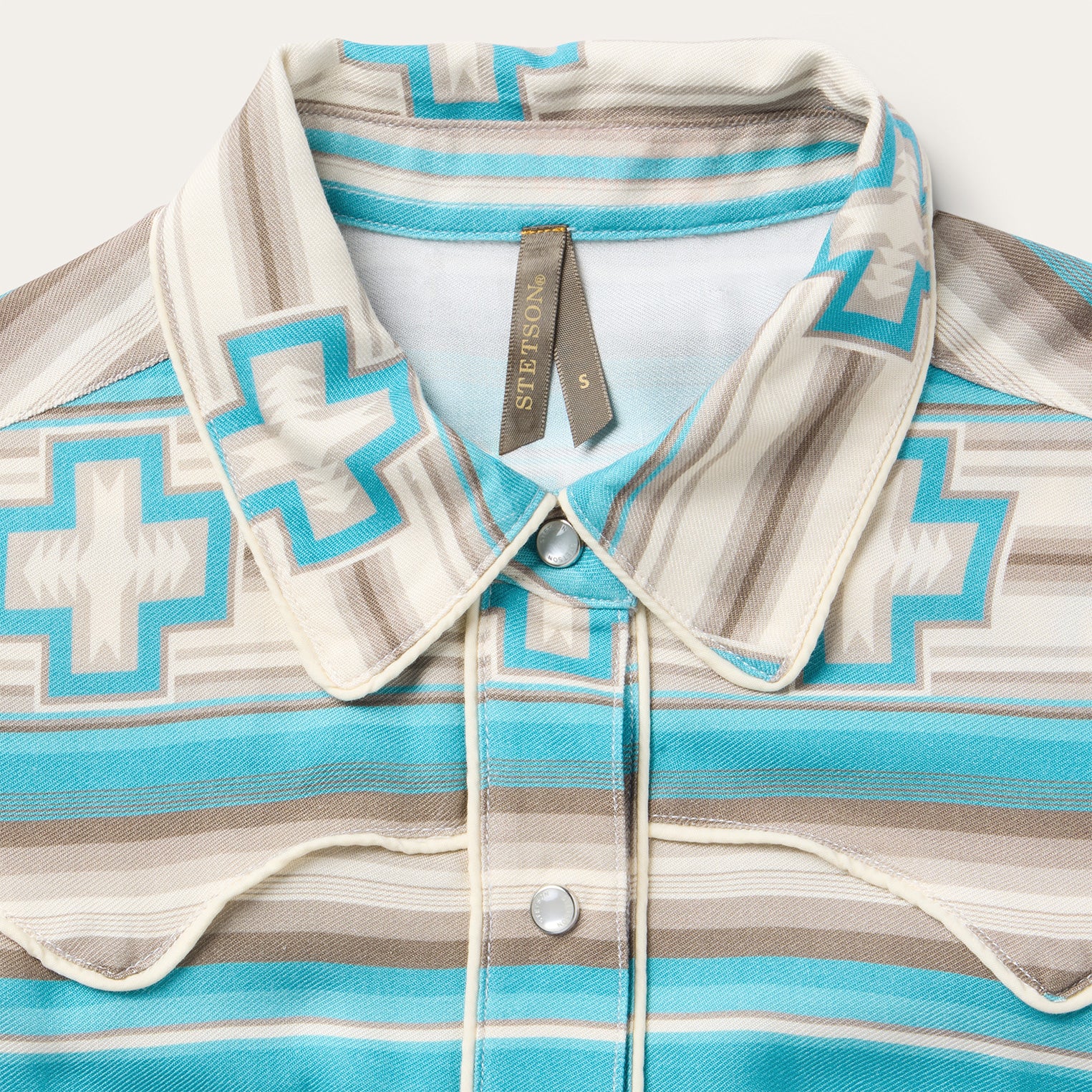 Turquoise Serape Print Sleeveless Shirt - Image 3