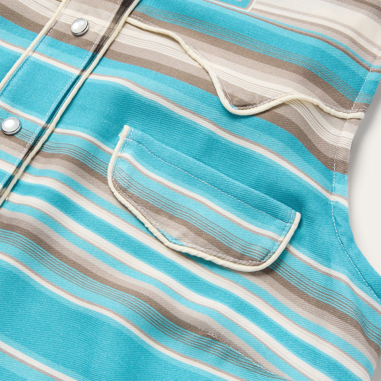 Turquoise Serape Print Sleeveless Shirt - Image 4